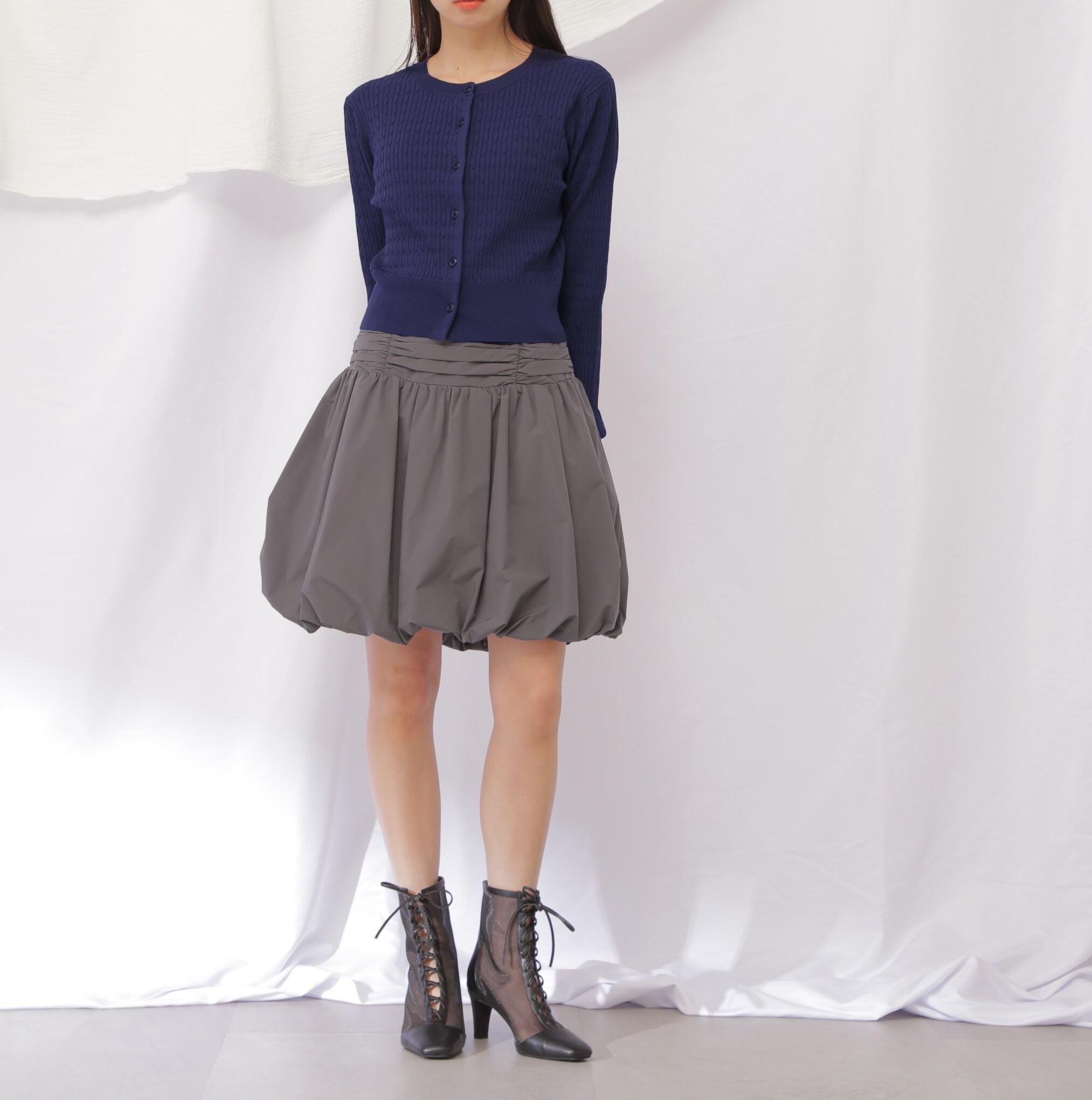 ベーシックミニケーブルリブカーディガン ネイビー