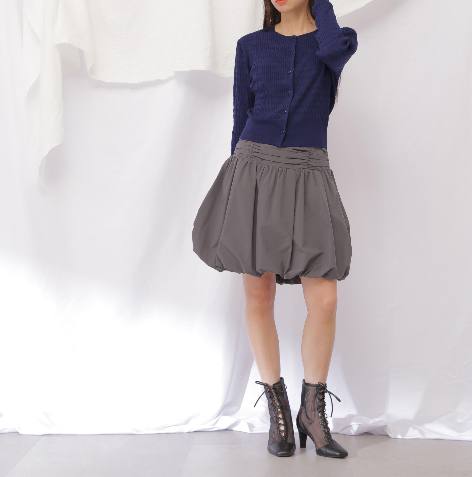 ベーシックミニケーブルリブカーディガン ネイビー