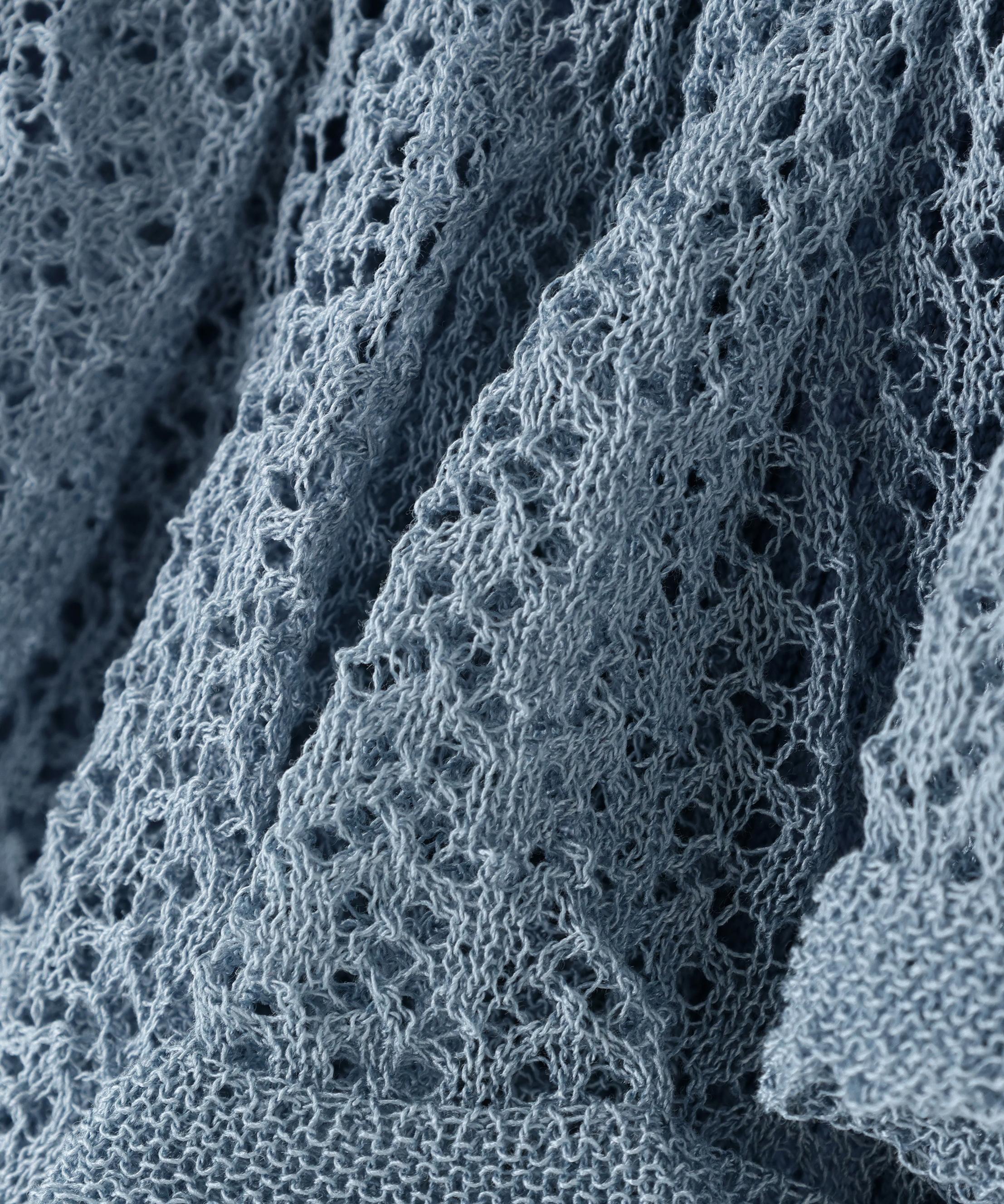 レーストリムリブニット ブルー