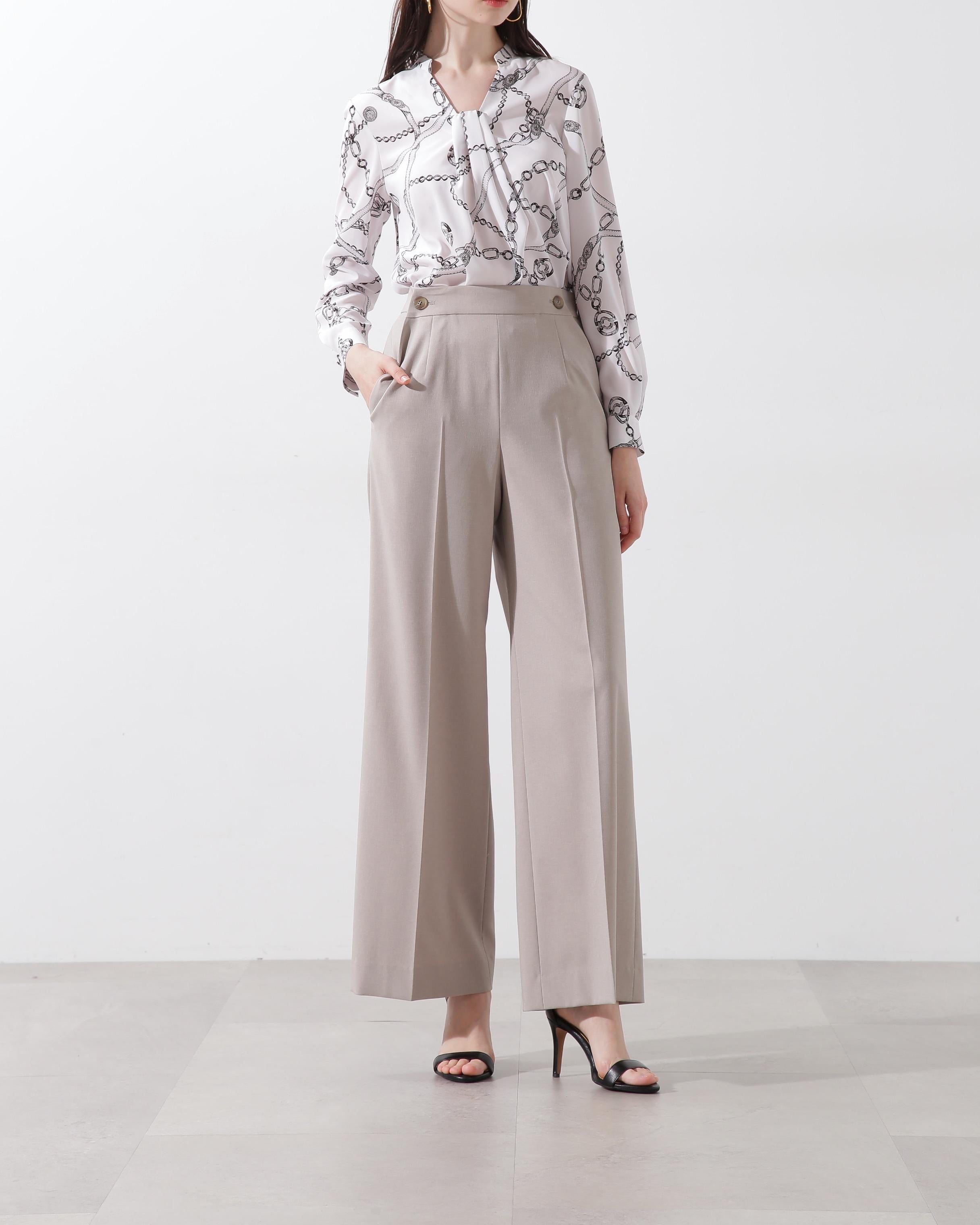 ◆ストライプセットアップパンツ ベージュ