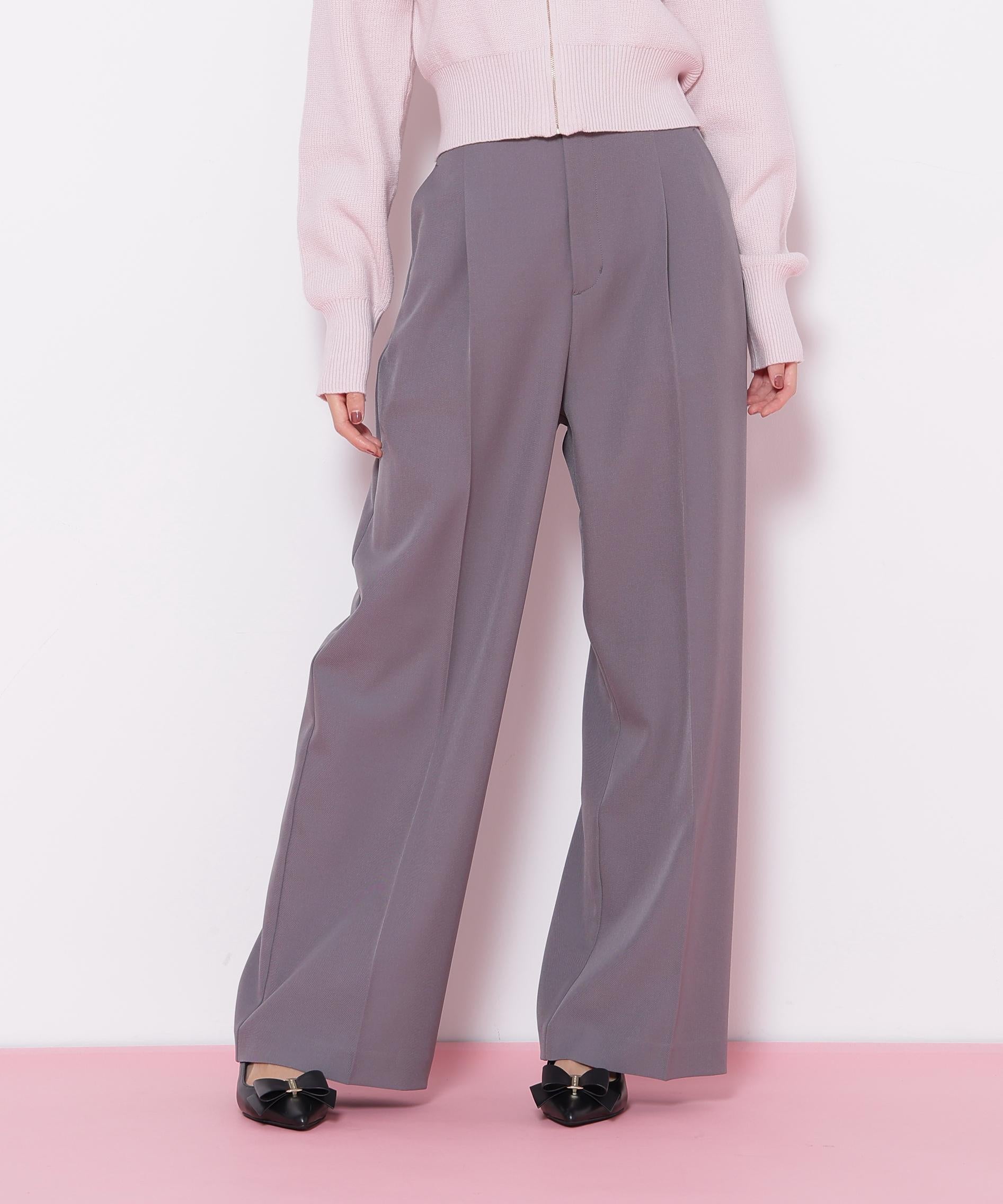 ＜セットアップ対応＞ベーシックツイルビットベルトパンツ グレー