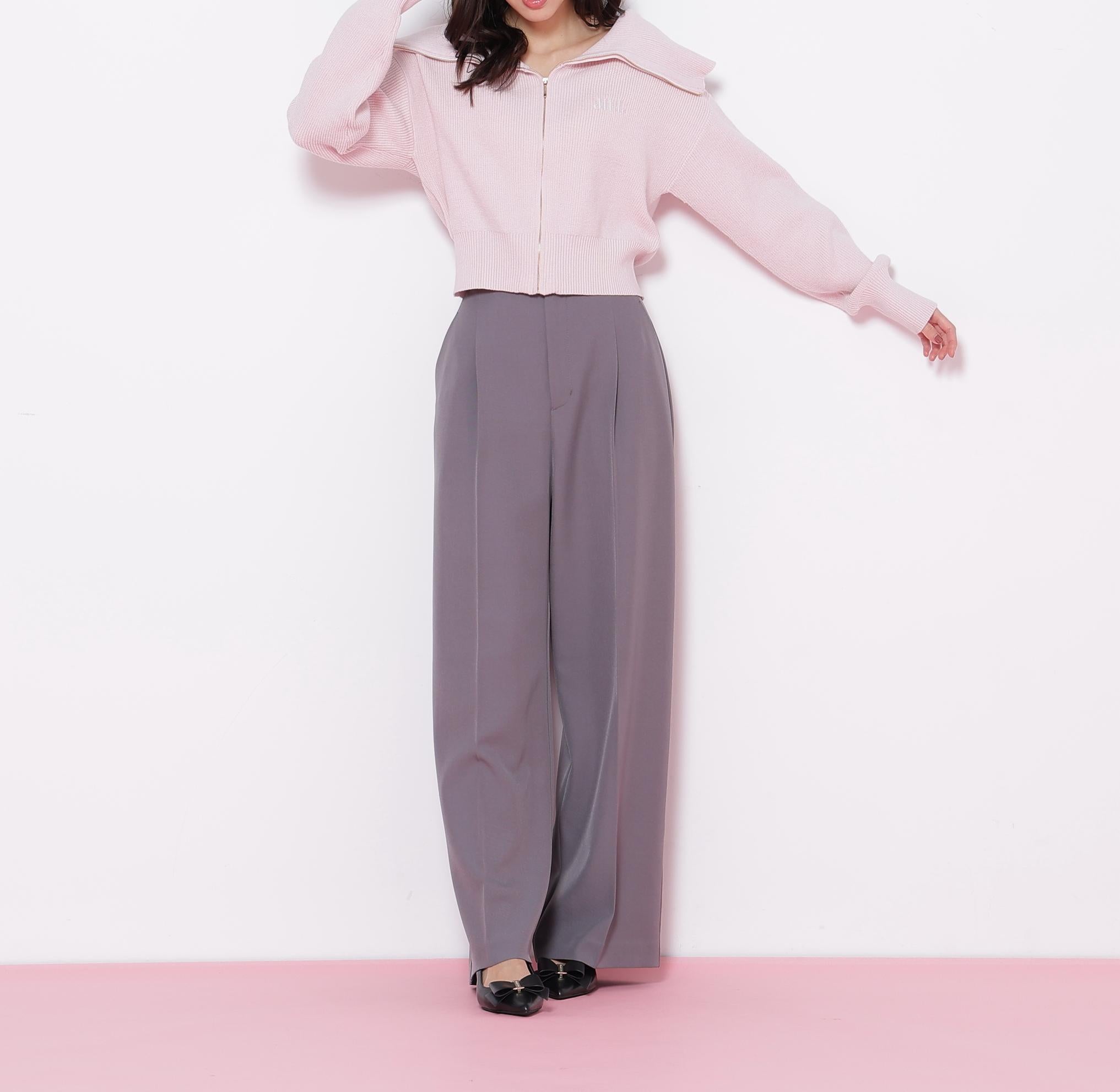 ＜セットアップ対応＞ベーシックツイルビットベルトパンツ グレー