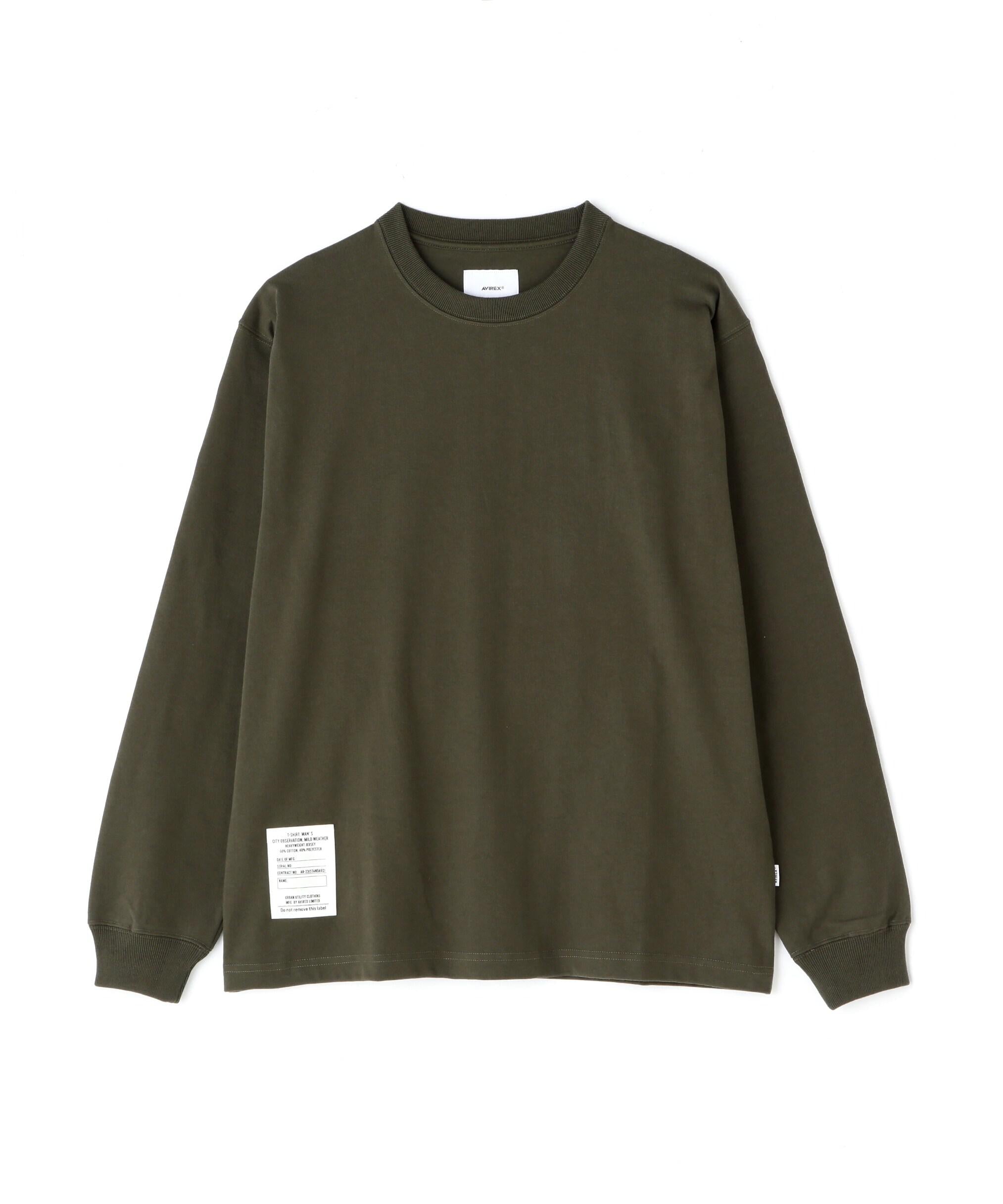 RASIC HEAVY WEIGHT L/S T-SHI>T / ベーシック ヘビーウェイト 長袖 Tシャツ / AVI>EX  オリーブ