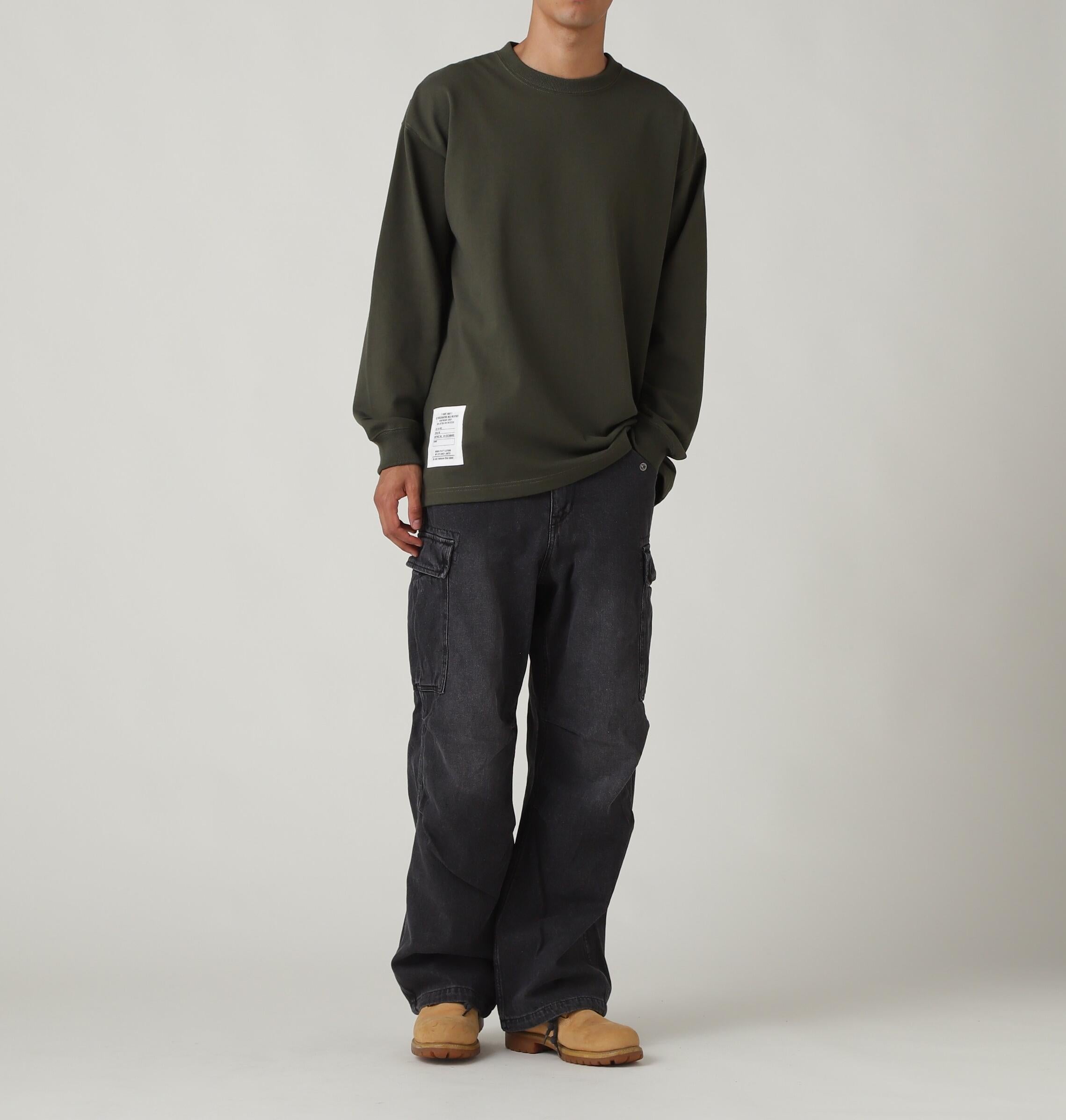 RASIC HEAVY WEIGHT L/S T-SHI>T / ベーシック ヘビーウェイト 長袖 Tシャツ / AVI>EX  オリーブ