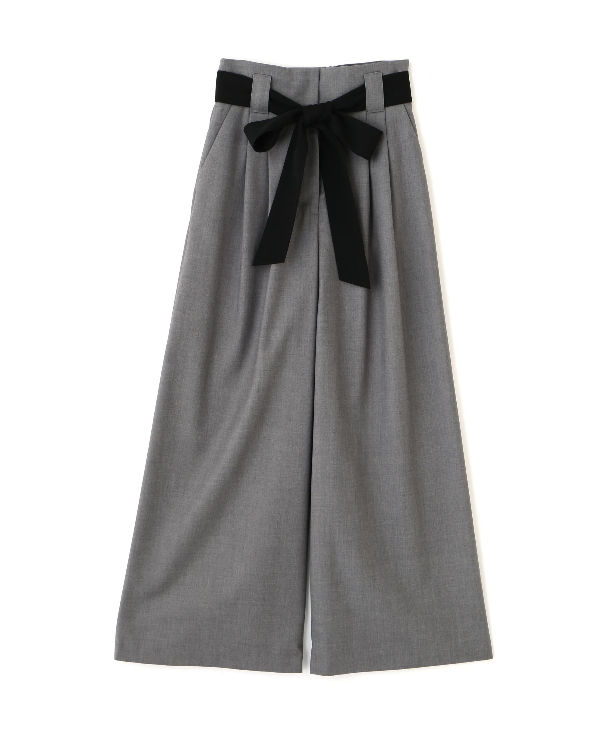 ビッグリボンワイドパンツ グレー