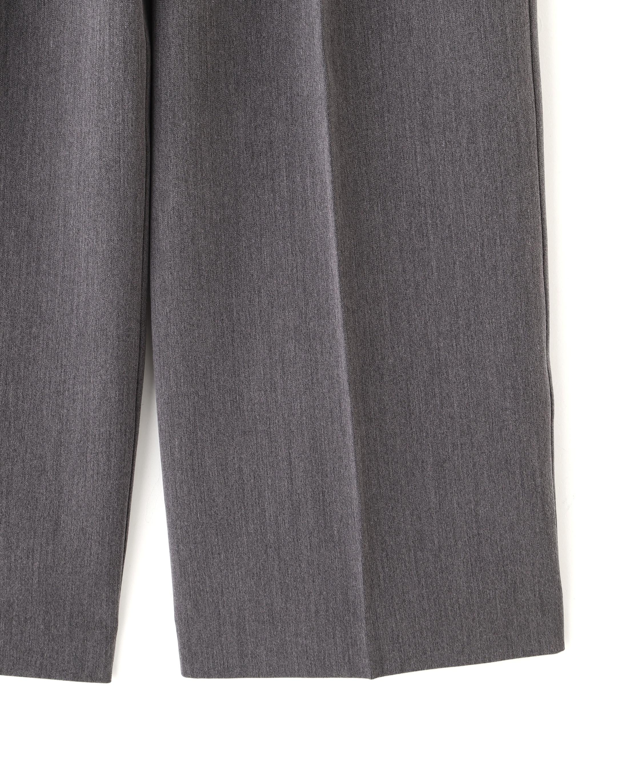 メタル釦ストレートイージーパンツ グレー