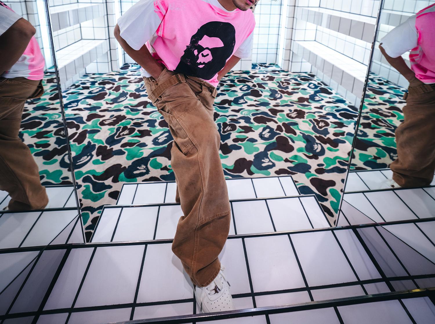 SAINT MICHAEL/セントマイケル/RAPE_SS TEE/HANDP>INT/WHITE×PINK ピンク