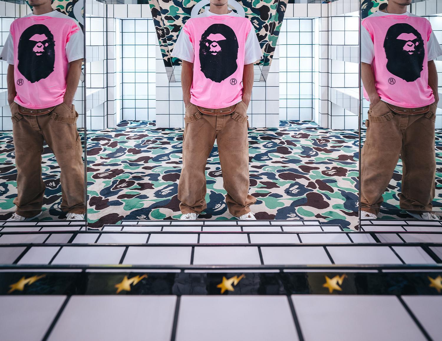 SAINT MICHAEL/セントマイケル/RAPE_SS TEE/HANDP>INT/WHITE×PINK ピンク