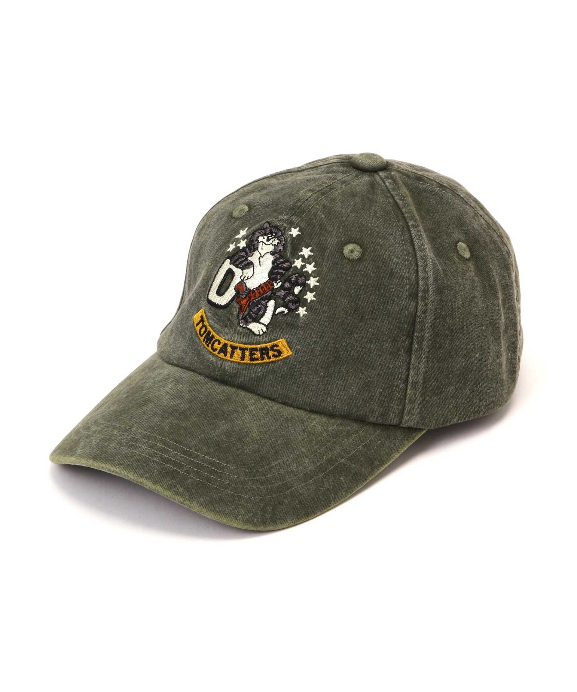 US NAVY TOMCAT PIGMENT CAP / USネイビー トムキャット ピグメント キャップ / AVI>EX  カーキ