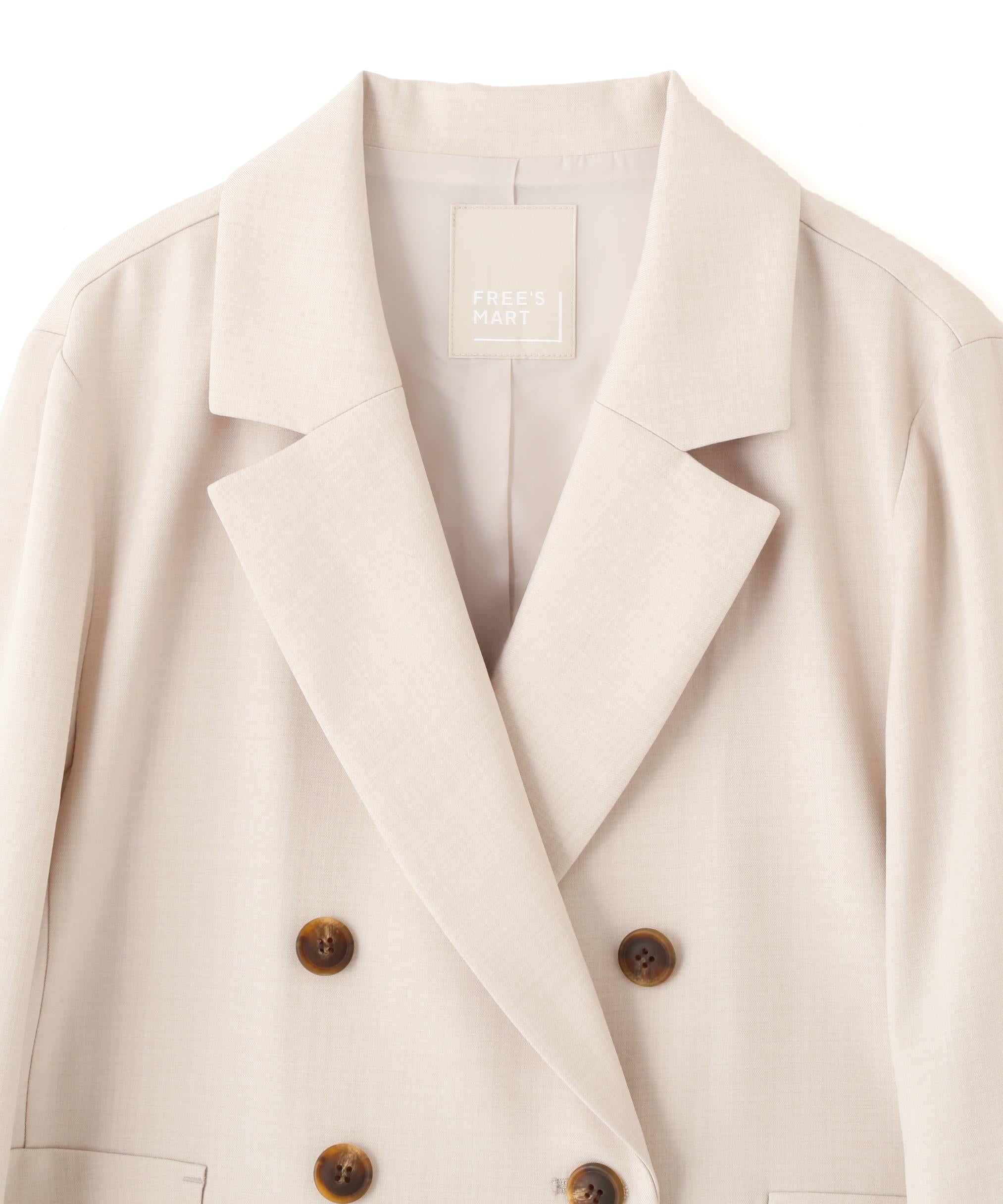 梳毛調合繊ショートジャケット ライトベージュ