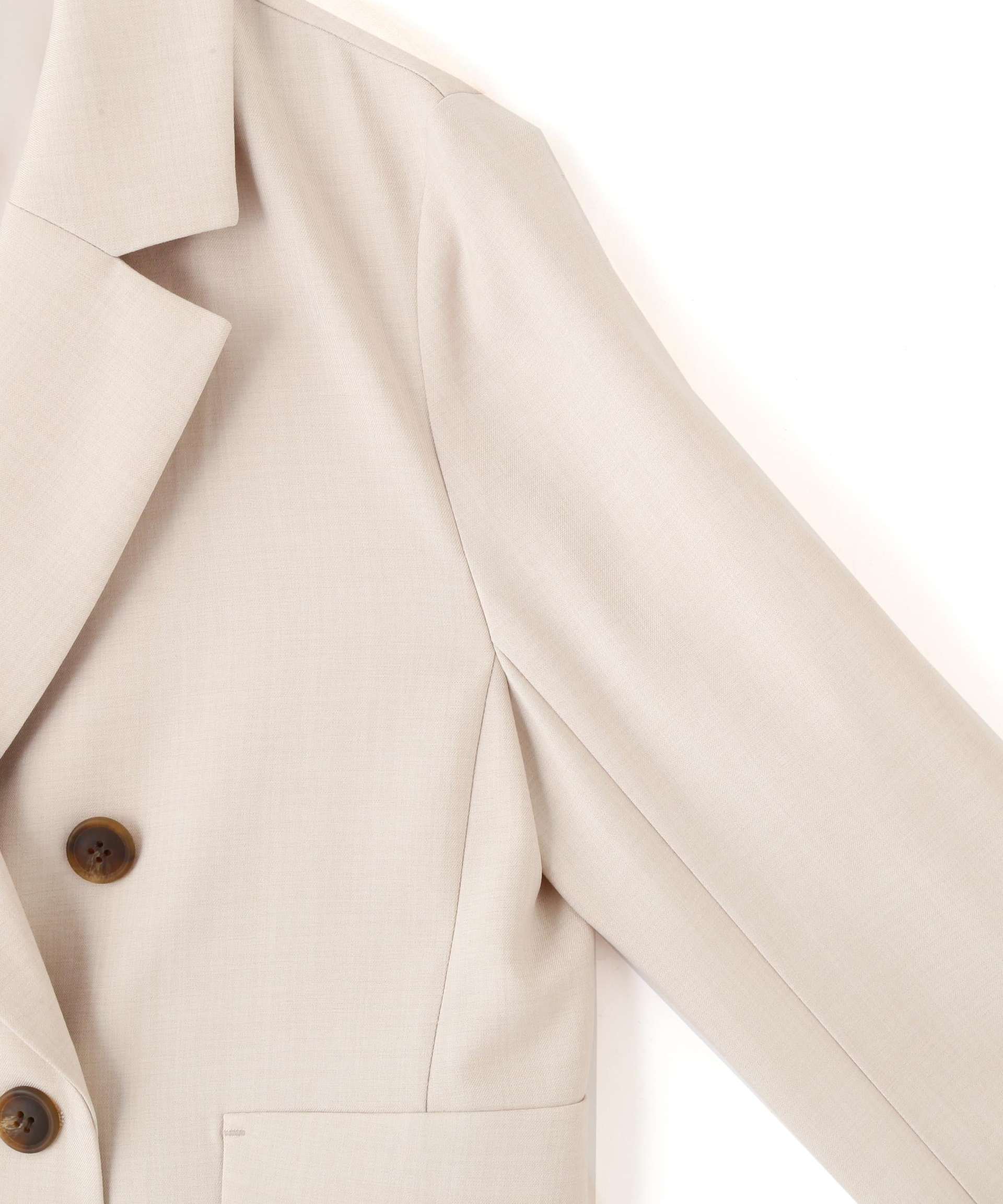 梳毛調合繊ショートジャケット ライトベージュ