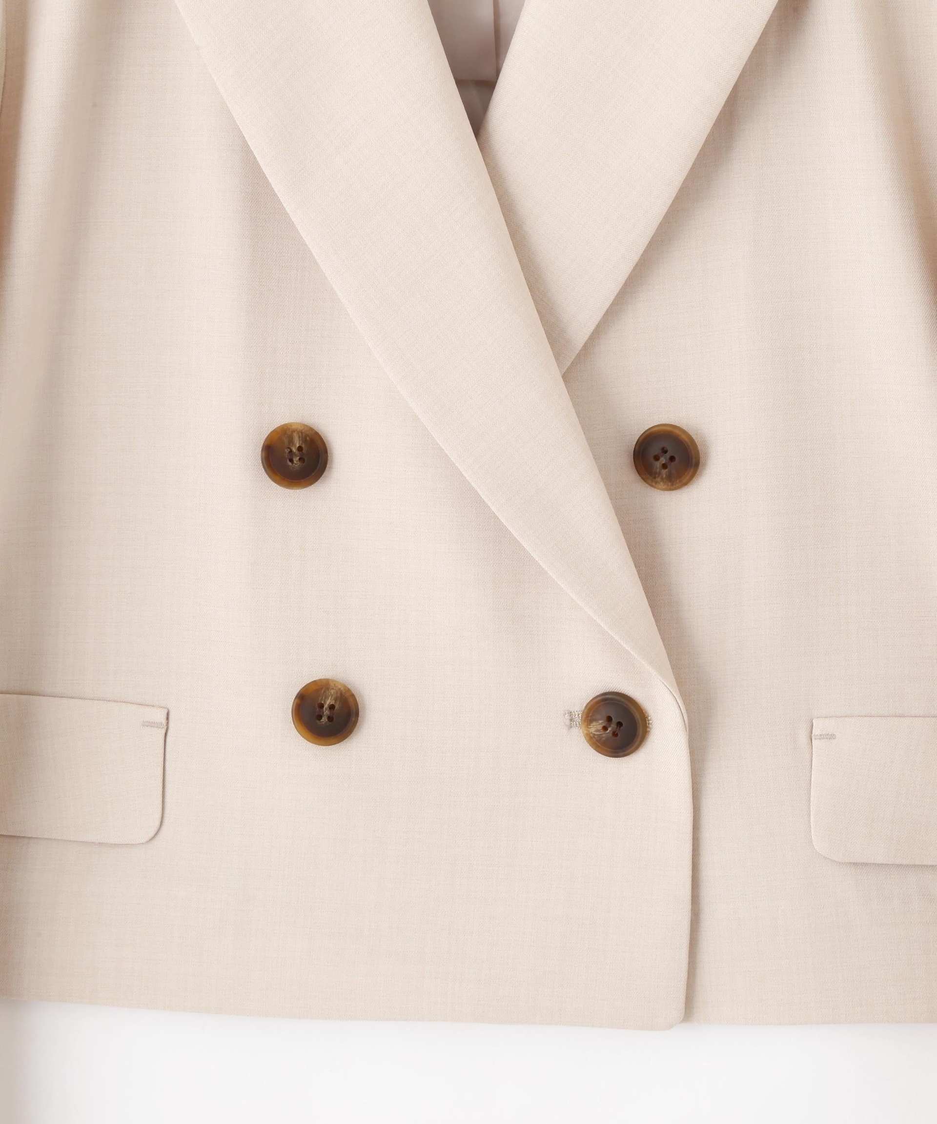 梳毛調合繊ショートジャケット ライトベージュ