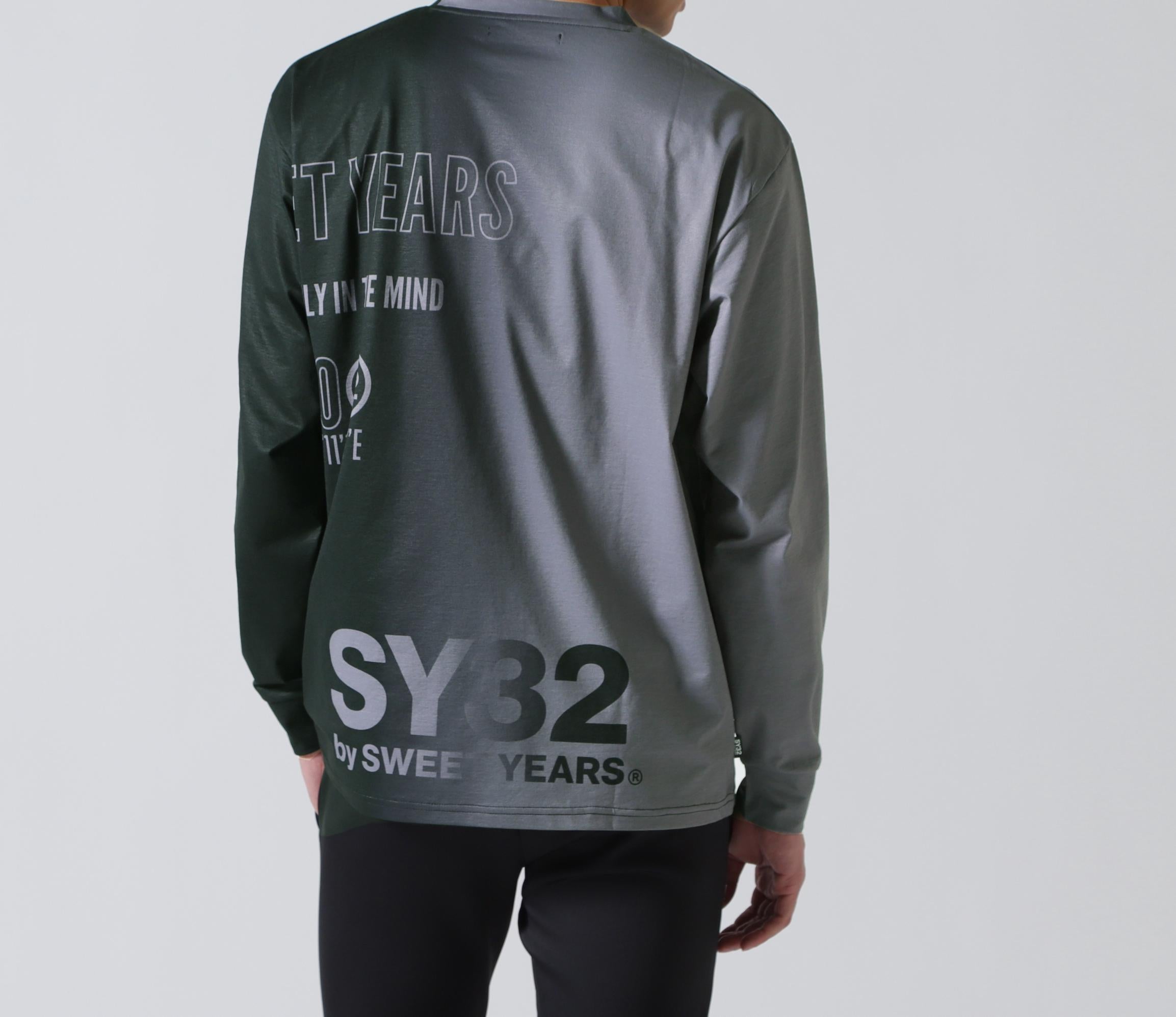 SY32 by SWEET YEARS/エスワイサーティトゥ バイ スィートイヤーズ/GRADATION LOGO L/S TEE ブラック