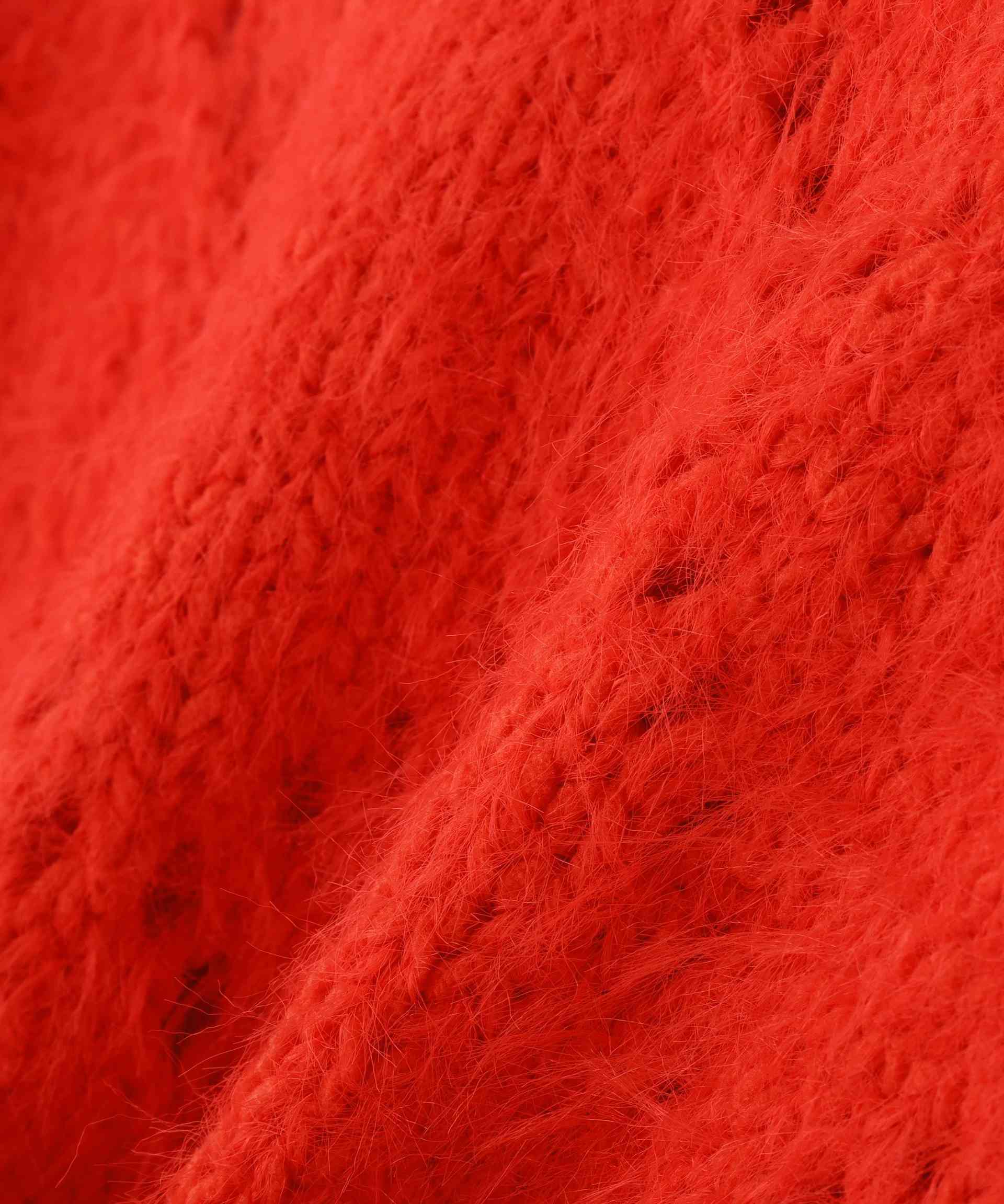 シャギーアイレットニット オレンジ1