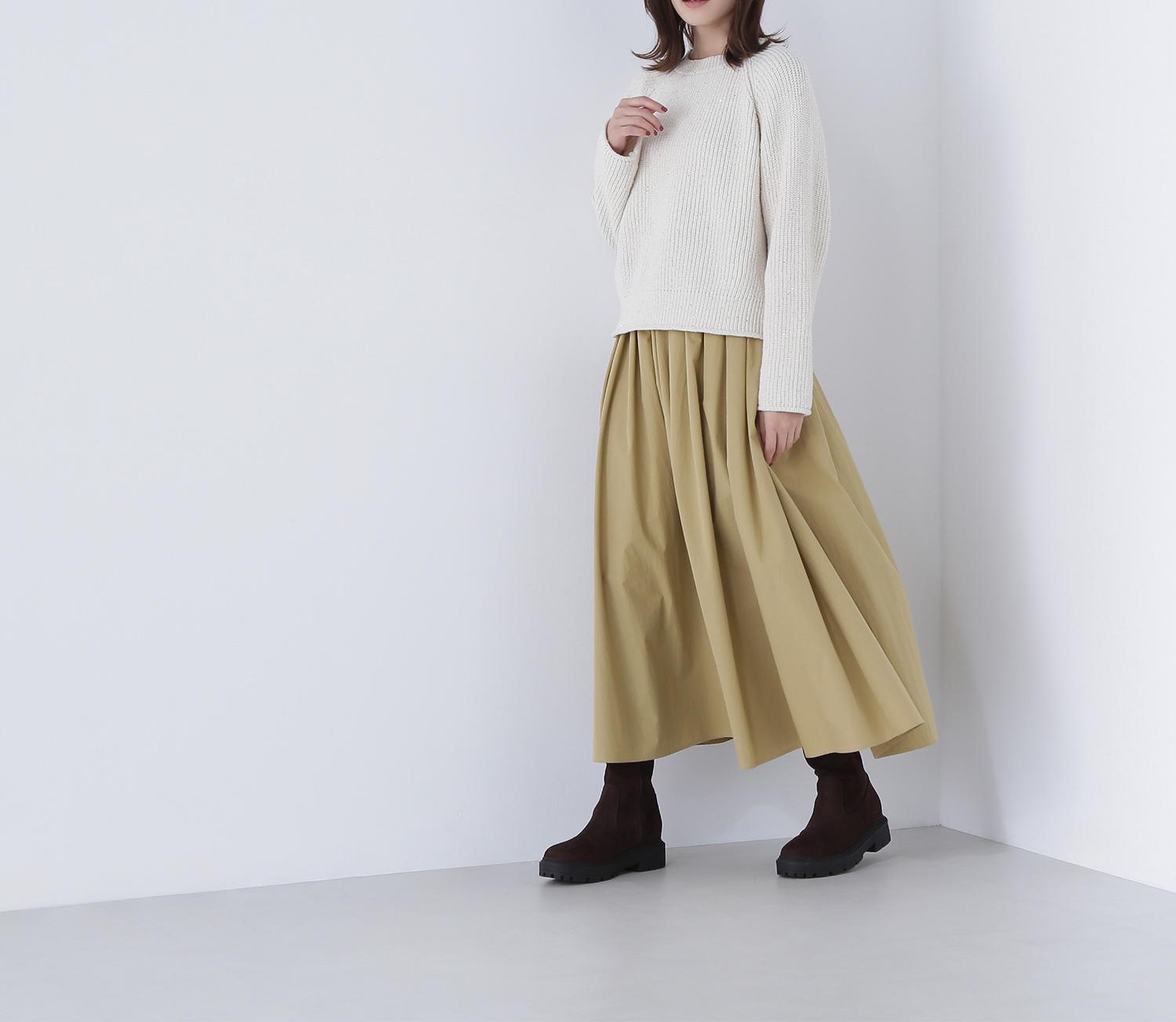 スパンコールモールニット オフホワイト1