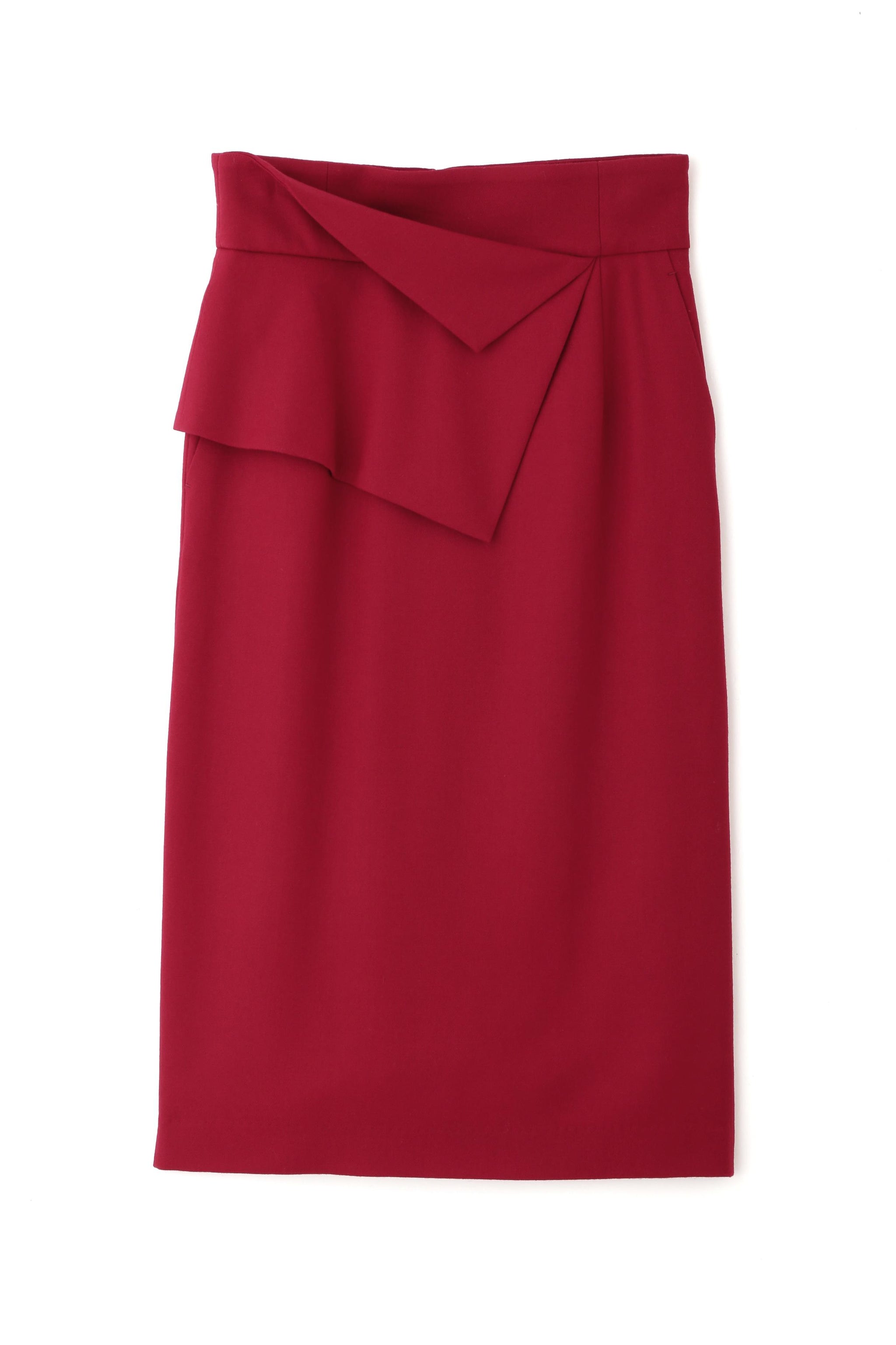 ◆ペプラムフラノスカート レッド