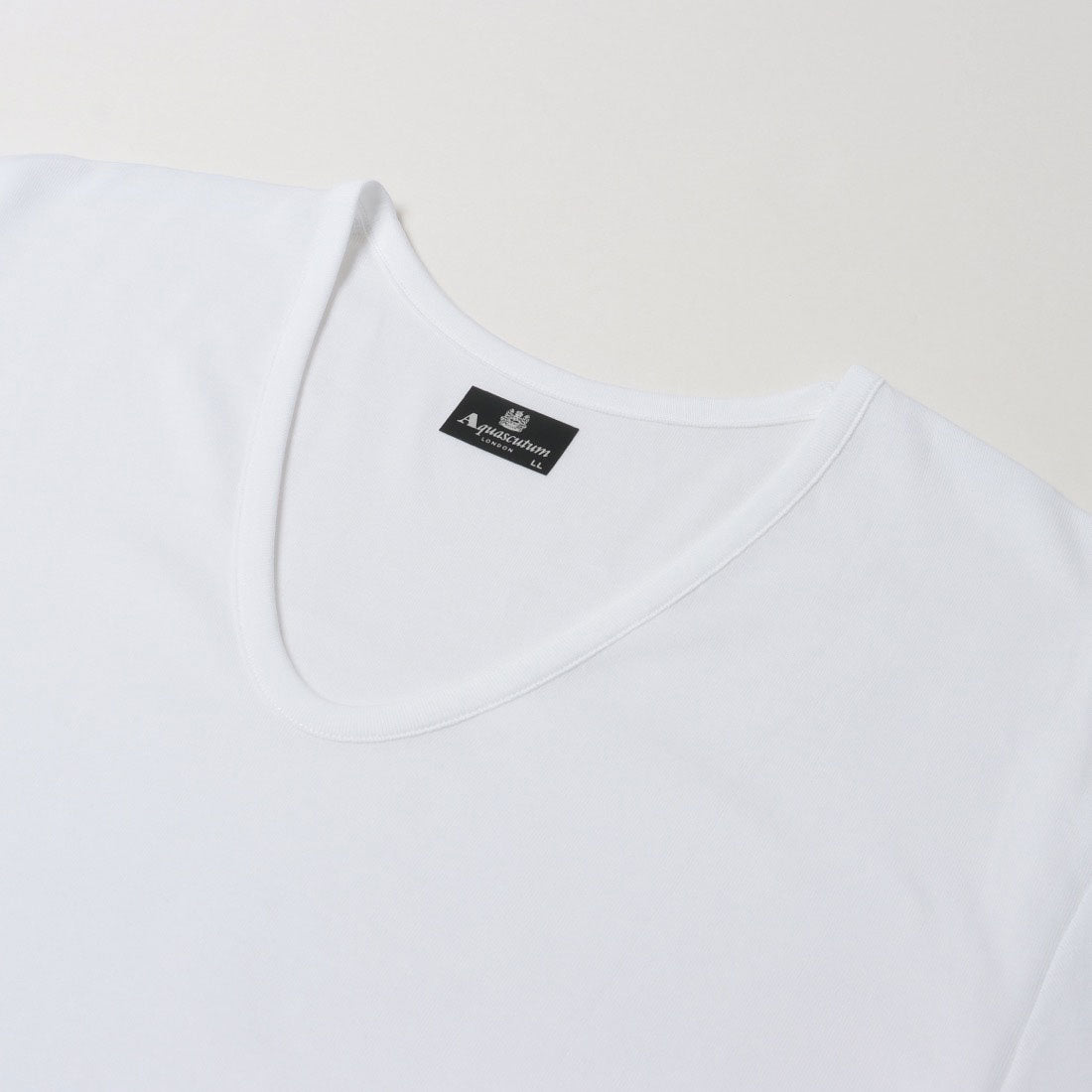アクアスキュータム Aquascutum AQ半袖U首/スーピマ （ホワイト） ホワイト