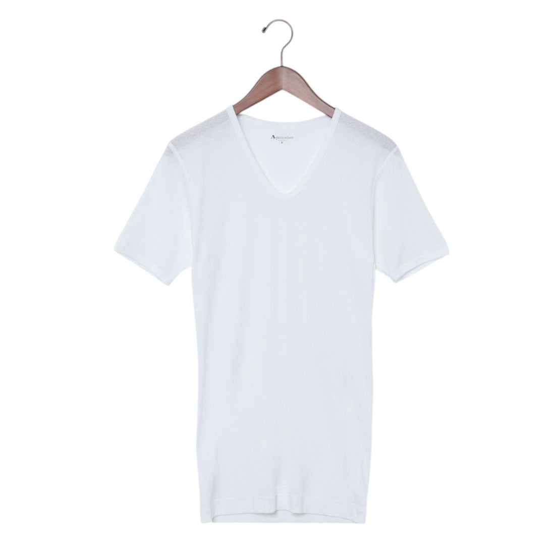 アクアスキュータム Aquascutum AQ半袖U首/強撚 （ホワイト） ホワイト