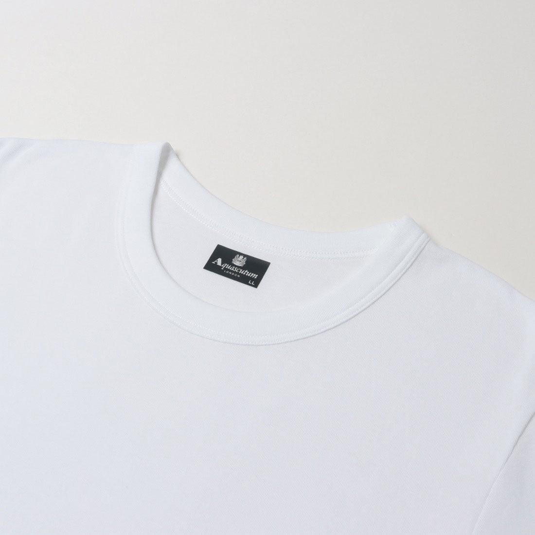 アクアスキュータム Aquascutum AQ半袖丸首/スーピマ （ホワイト） ホワイト