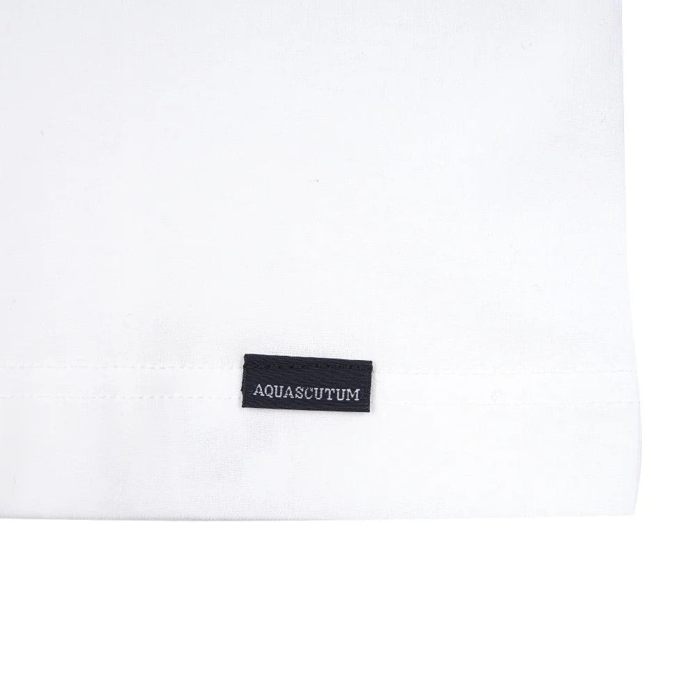 アクアスキュータム Aquascutum AQ半袖丸首/強撚 （ホワイト） ホワイト