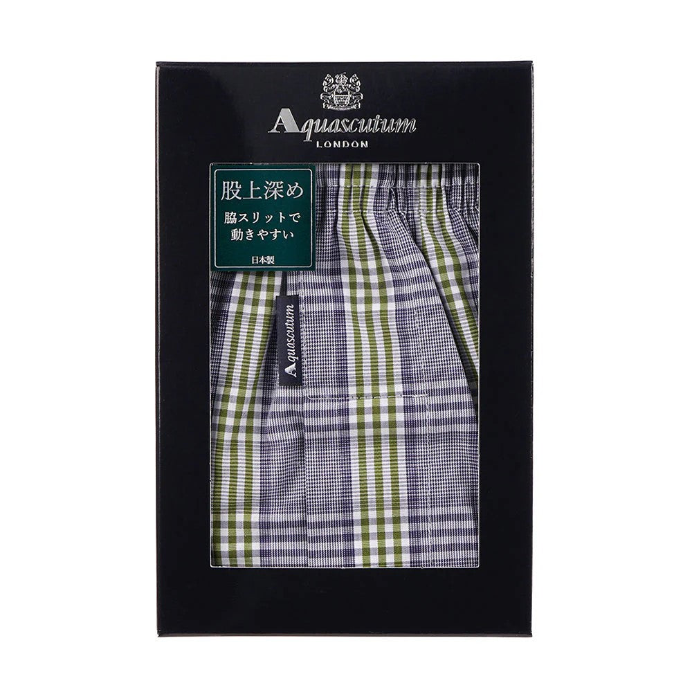 アクアスキュータム Aquascutum AQトランクス/25S-チェックF-裏打ちゴム 【返品不可商品】 （ネイビー） ネイビー