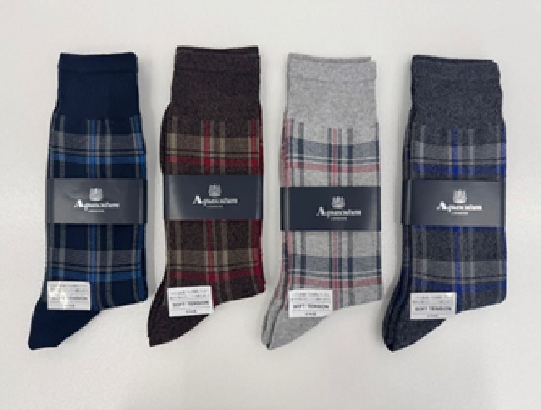 アクアスキュータム Aquascutum AQソフトテンションチェック （ブラウン） ブラウン