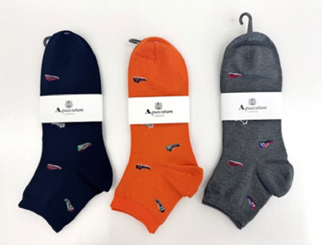 アクアスキュータム Aquascutum AQスニーカー柄ショート （ネイビー） ネイビー
