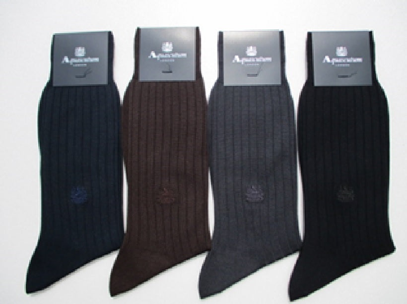 アクアスキュータム Aquascutum AQ8×2リブ （グレー） グレー