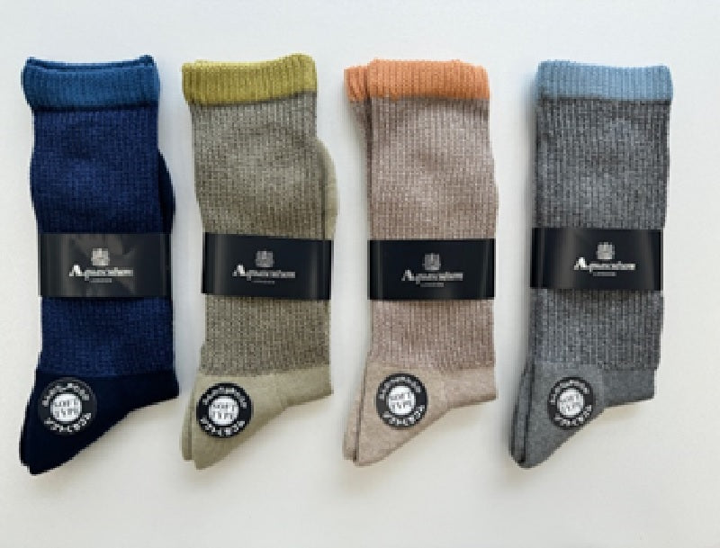 アクアスキュータム Aquascutum AQリッチェル麻混メランジ （ネイビー） ネイビー
