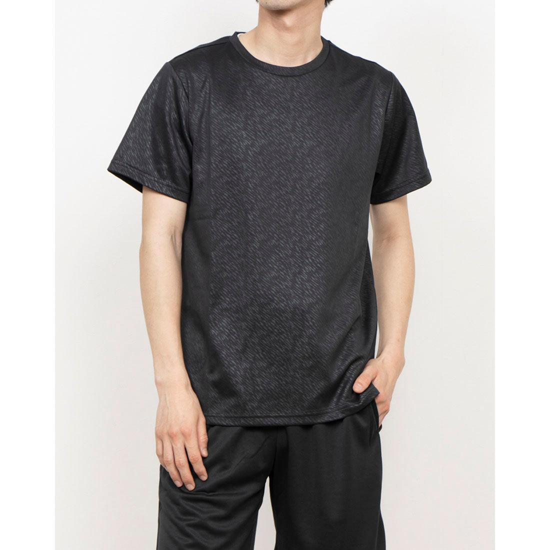 エーディーワン A.D.ONE A.D.ONE メンズ 吸汗速乾 クルーネックTEE エーディーワン ドライTシャツ （ブラック） ブラック