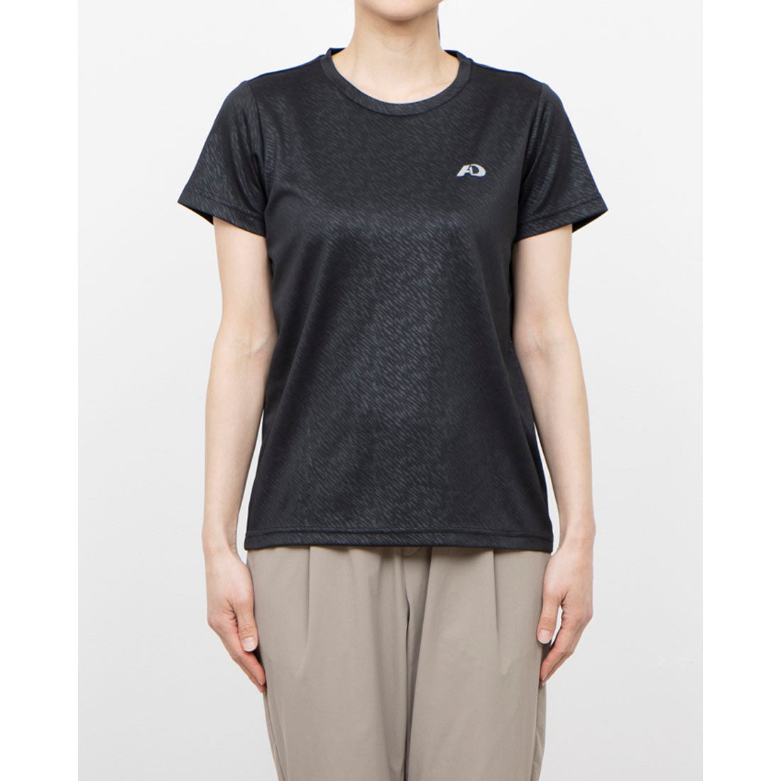 エーディーワン A.D.ONE A.D.ONE レディース 吸汗速乾 クルーネックTEE エーディーワン ドライTシャツ （ブラック） ブラック