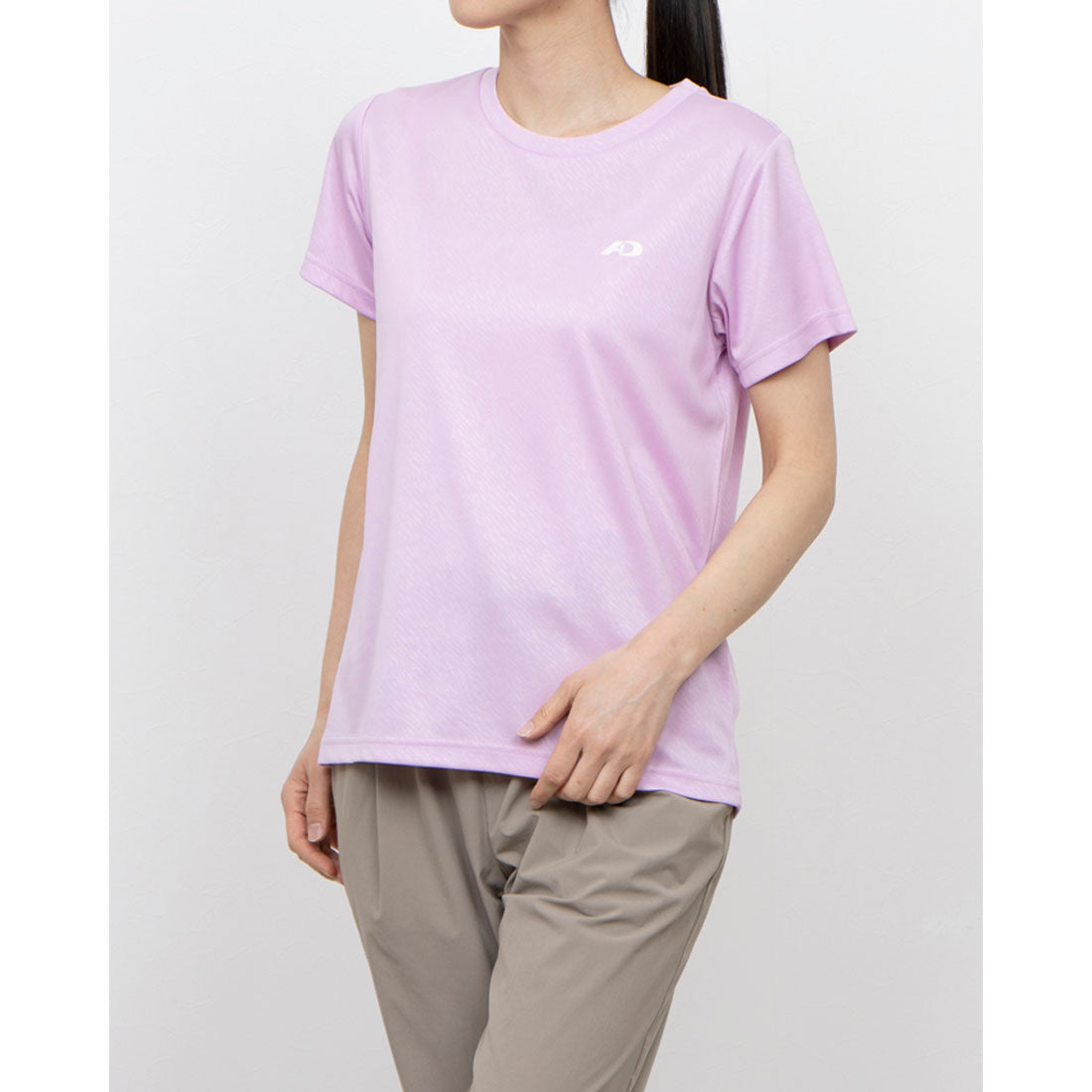 エーディーワン A.D.ONE A.D.ONE レディース 吸汗速乾 クルーネックTEE エーディーワン ドライTシャツ （ラベンダー） ラベンダー