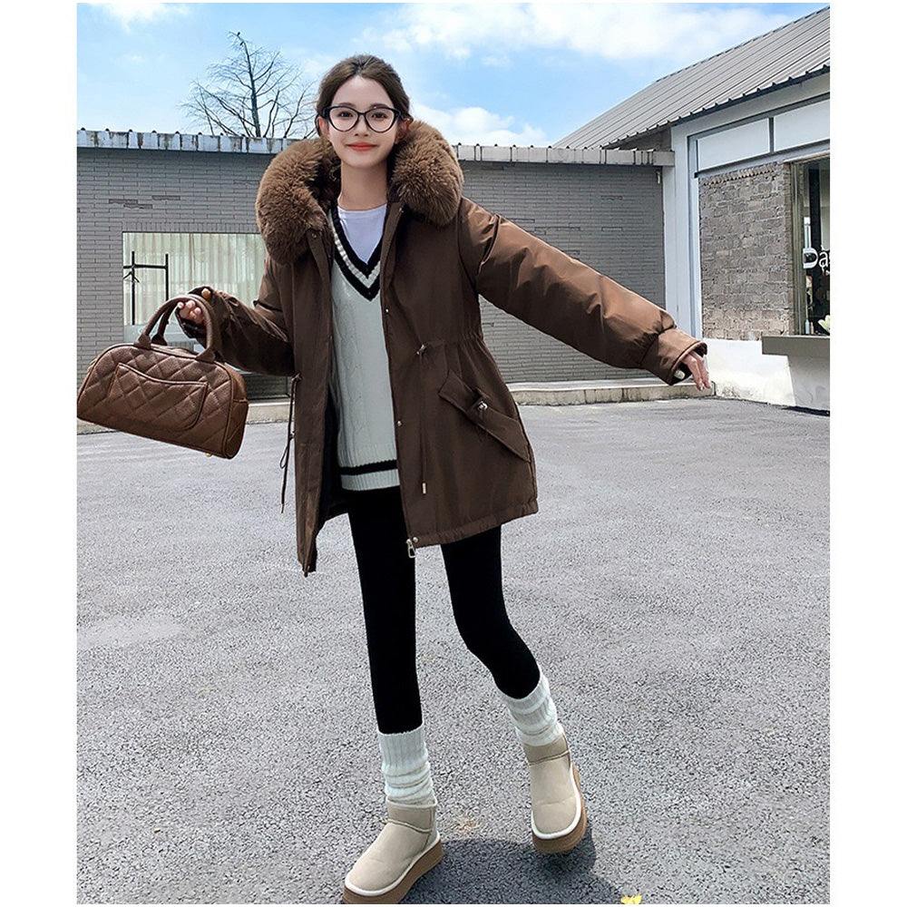 And Kawaii And Kawaii mod coat with hood, padded outerwear, fleece-lin