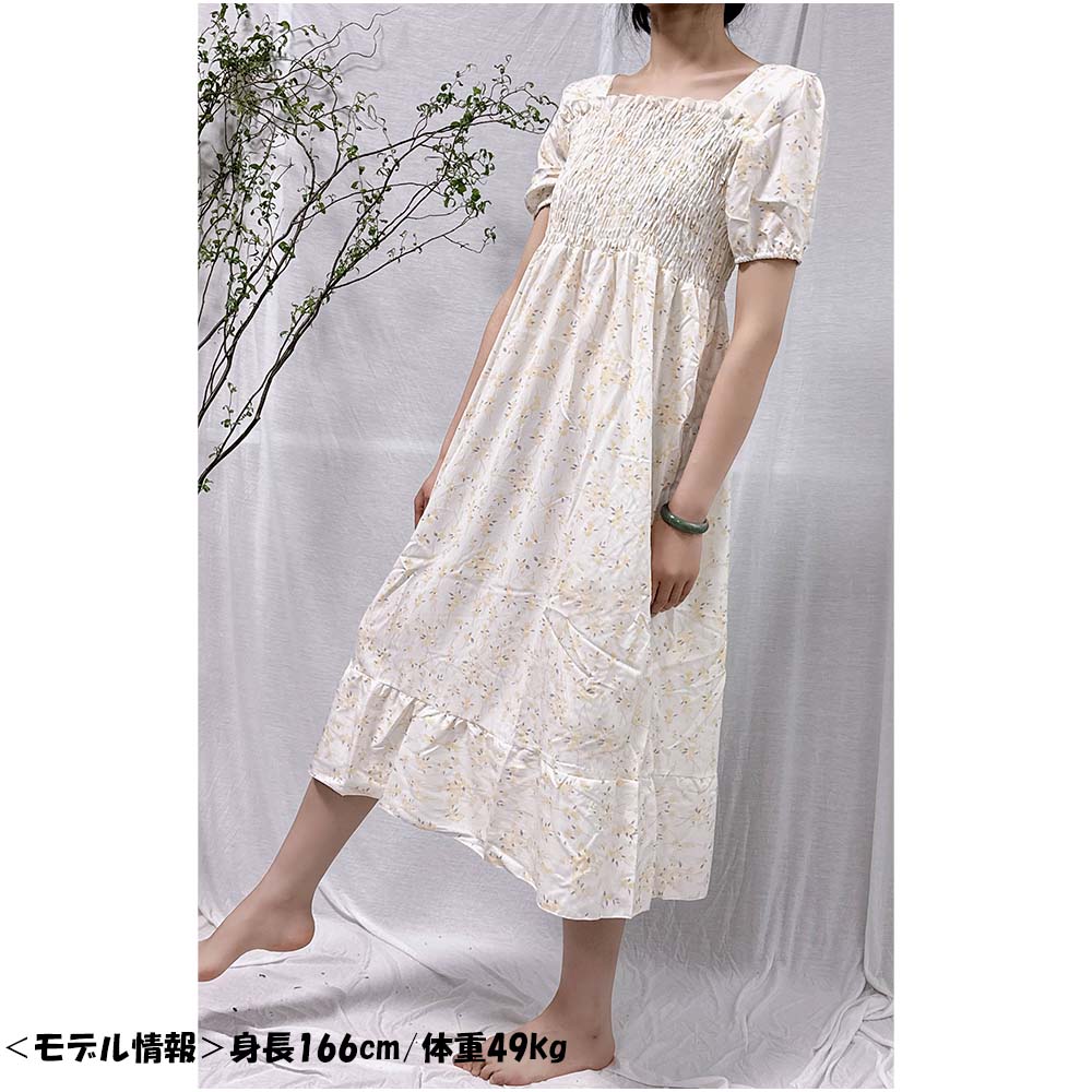 And Kawaii Dress Long Skirt Knee-Length Neat Casual Floral Korean Style And Kawaii Dress Long Skirt Knee-Length Neat Casual Floral Korean Style