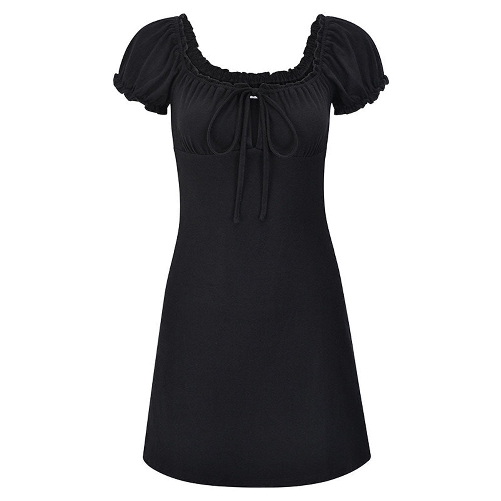 And Kawaii Dress Short Mini Length Plain Slim Korean Fashion