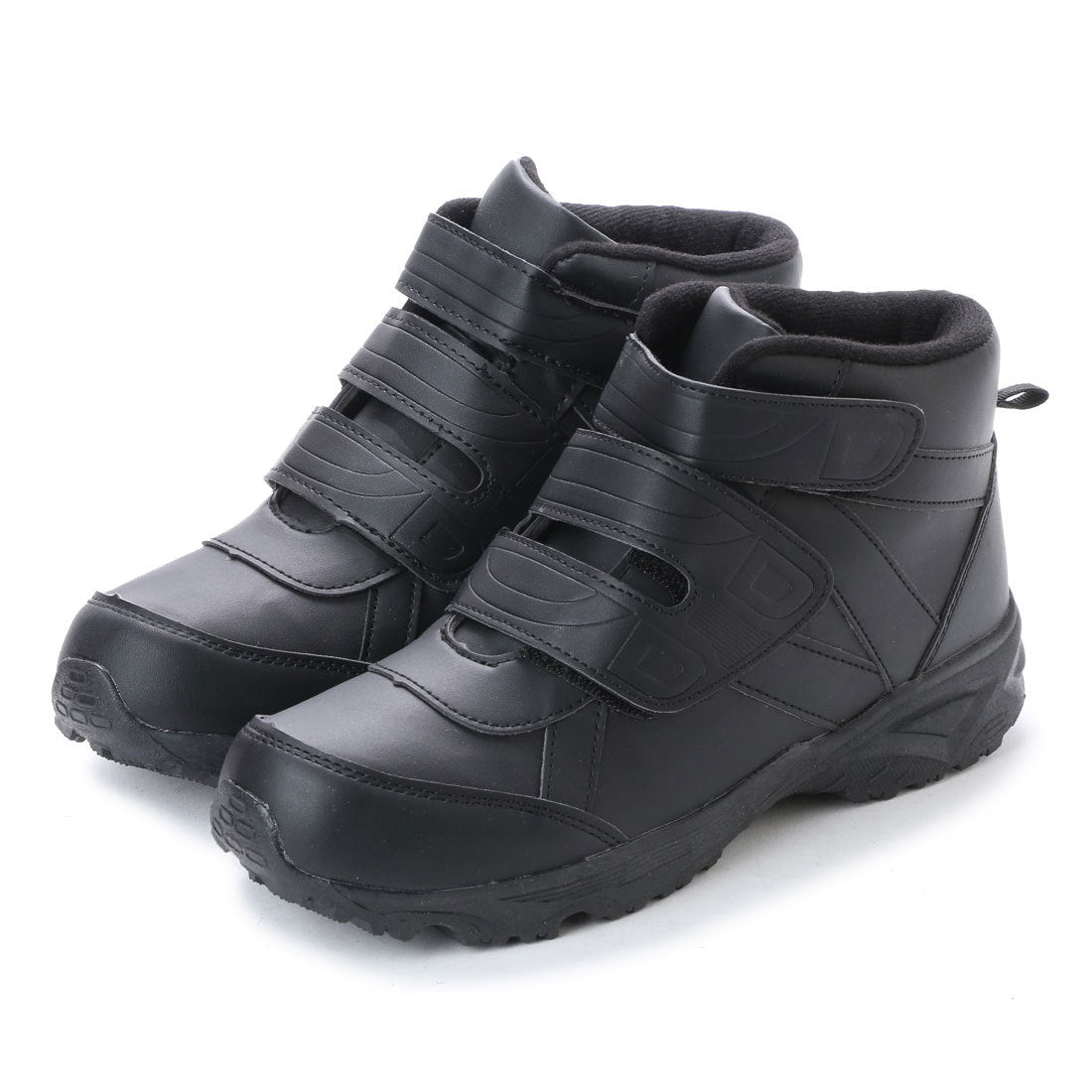エニーウォーク Anywalk ベルクロ 防寒シューズ ハイカットスニーカー・aw_17385,BLACK
