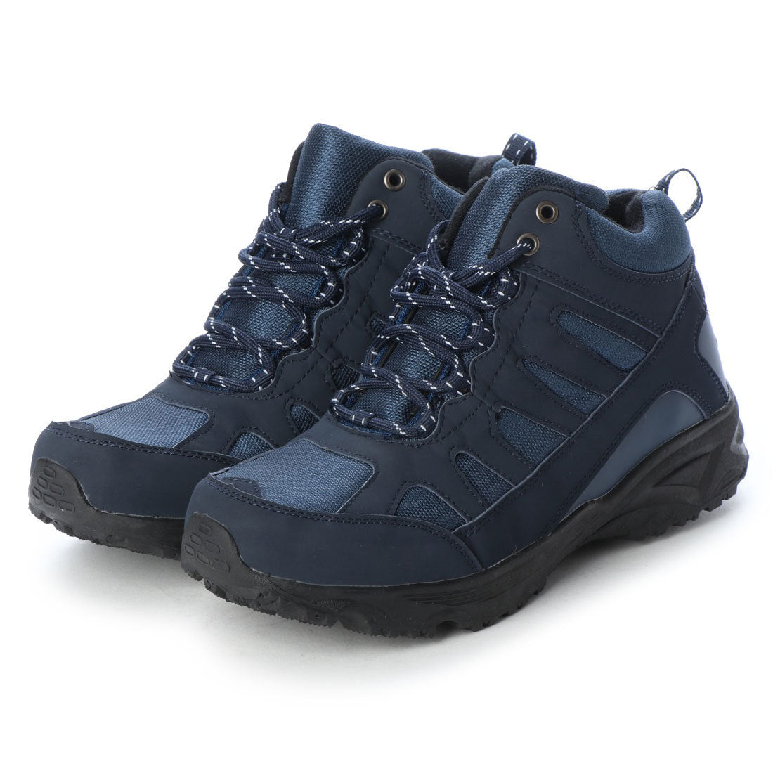 エニーウォーク Anywalk レースアップ 防寒トレッキングシューズ  aw_18384,NAVY
