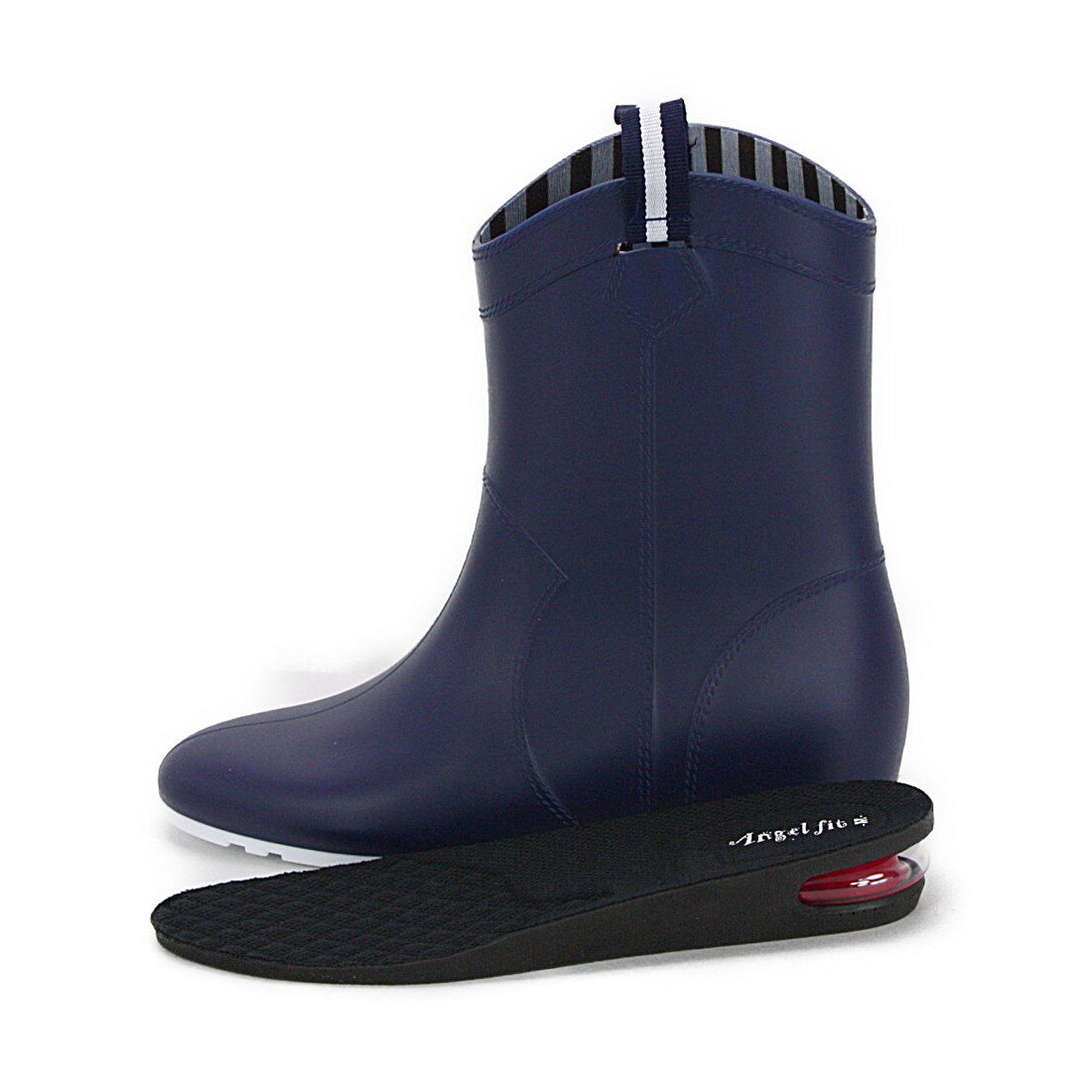 Angel Fit Women's Rain Boots Mid-Length Boots Secret Air In-Heel Simple Rain Boots af_18034