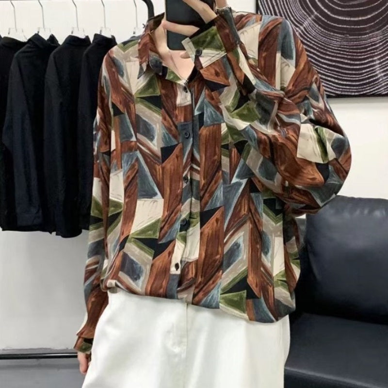 At Marvelous Shirts, Geometric Patterns, Floral Patterns, Flashy, Men's, Cool, Stylish, Long Sleeves, Graphic, All-Over Pattern, All-Over Print, Patterned Shirts, Clean, Art, Korean Fashion