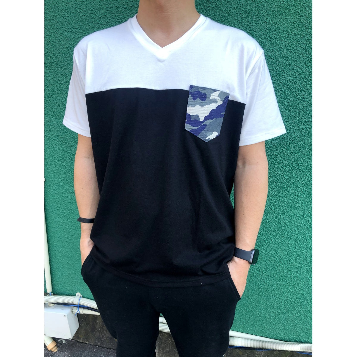 At Marvelous Chest Pocket T-Shirt for Men, Camouflage, Camo, Color Scheme, Pocket T-Shirt, Short Sleeve, Top, Chest Pocket, Military, Street, Simple, Casual