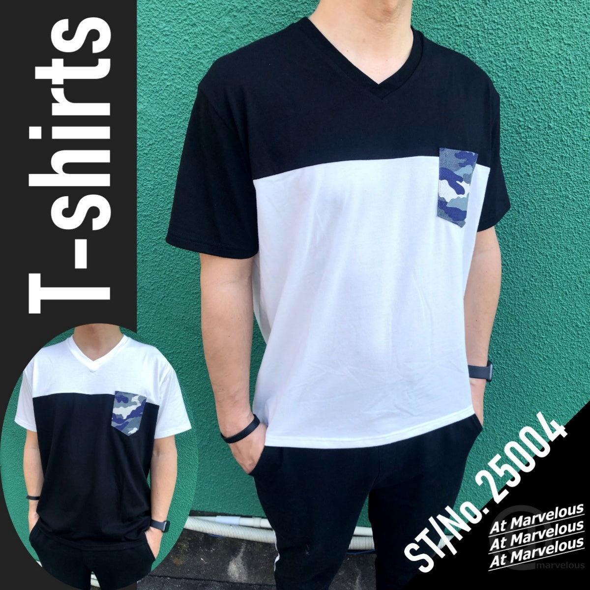 At Marvelous Chest Pocket T-Shirt for Men, Camouflage, Camo, Color Scheme, Pocket T-Shirt, Short Sleeve, Top, Chest Pocket, Military, Street, Simple, Casual
