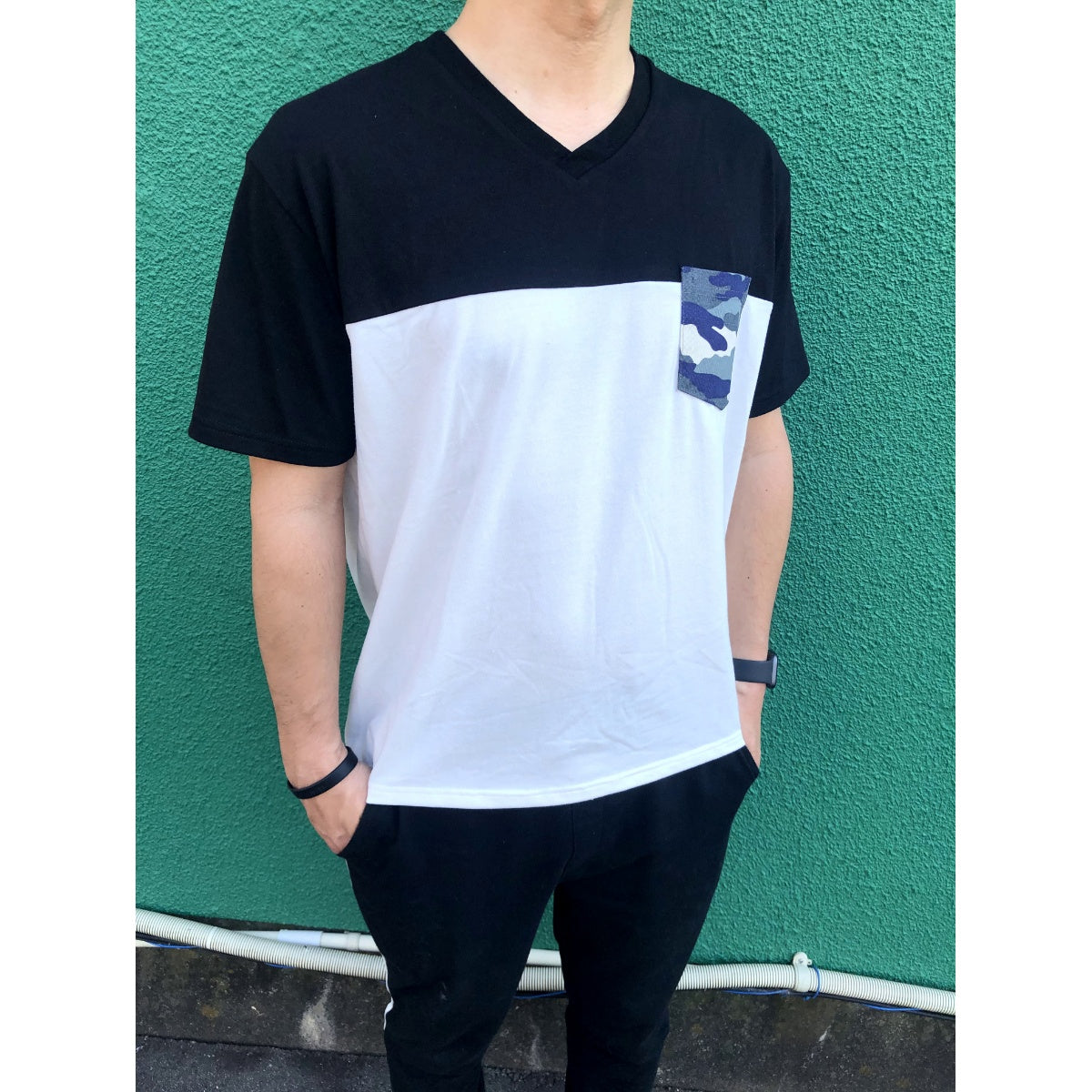 At Marvelous Chest Pocket T-Shirt for Men, Camouflage, Camo, Color Scheme, Pocket T-Shirt, Short Sleeve, Top, Chest Pocket, Military, Street, Simple, Casual