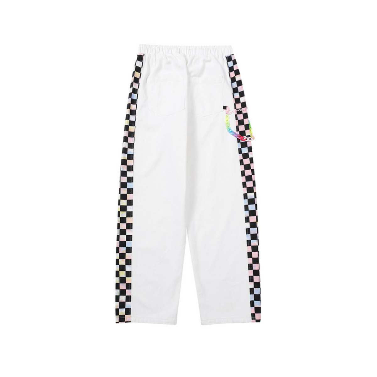 At Marvelous Checkered Line Long Pants for Men, Checkered Flag, Street Style, Elastic Waist, Street Fashion, Chef Pants, Trousers, Long Pants