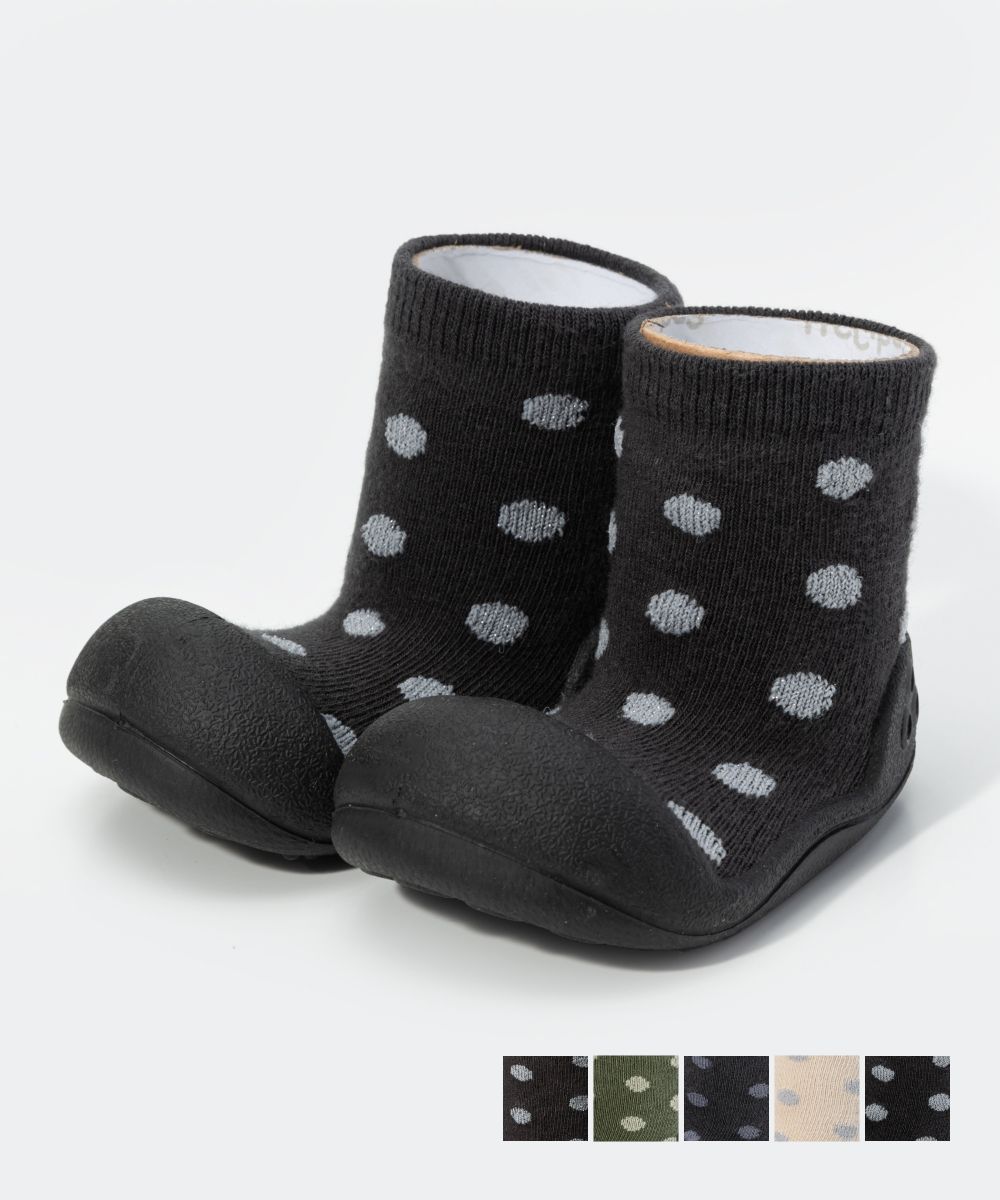 アティパス Attipas アティパス ATTIPAS DOT DOT ベビーシューズ キッズ ソックスシューズ ドットドット 出産祝い ファーストシューズ 靴 プレゼント ギフト 赤ちゃん お祝い トレーニ （スパークルブラック） スパークルブラック