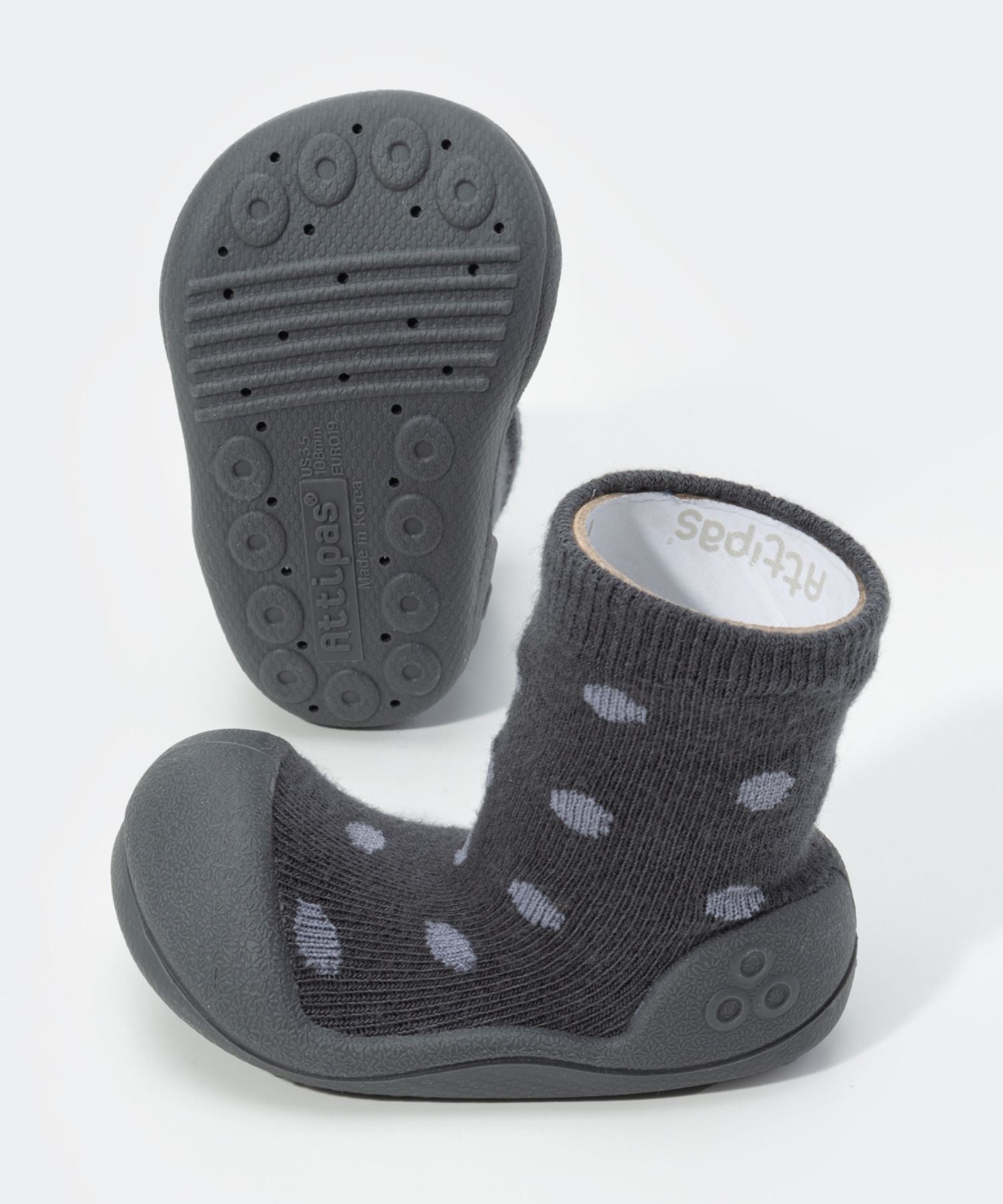 アティパス Attipas アティパス ATTIPAS DOT DOT ベビーシューズ キッズ ソックスシューズ ドットドット 出産祝い ファーストシューズ 靴 プレゼント ギフト 赤ちゃん お祝い トレーニ （スパークルブラック） スパークルブラック