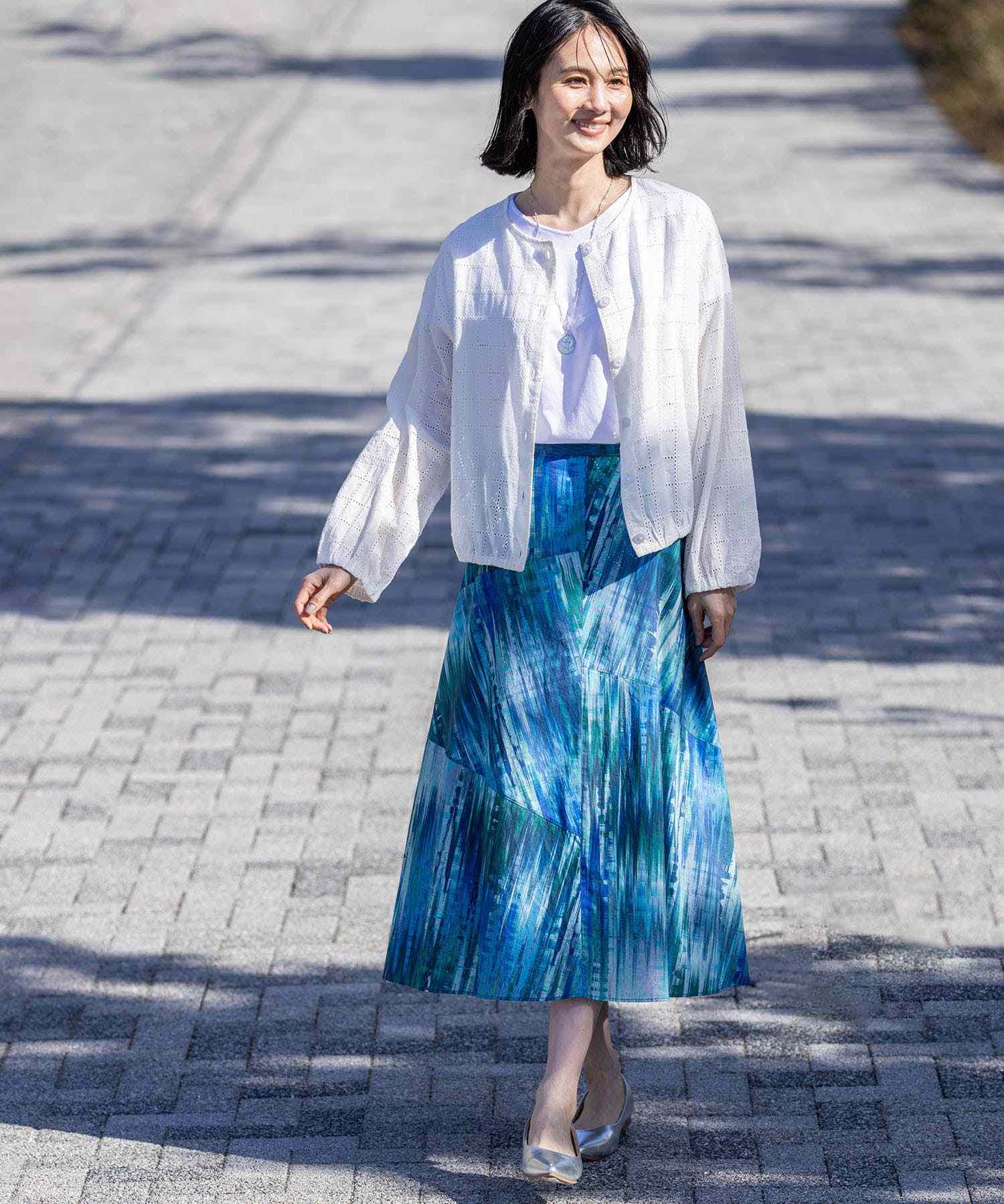 A/C DESIGN BY ALPHA CUBIC Liberty Patchwork Skirt [Back Waist Elastic]