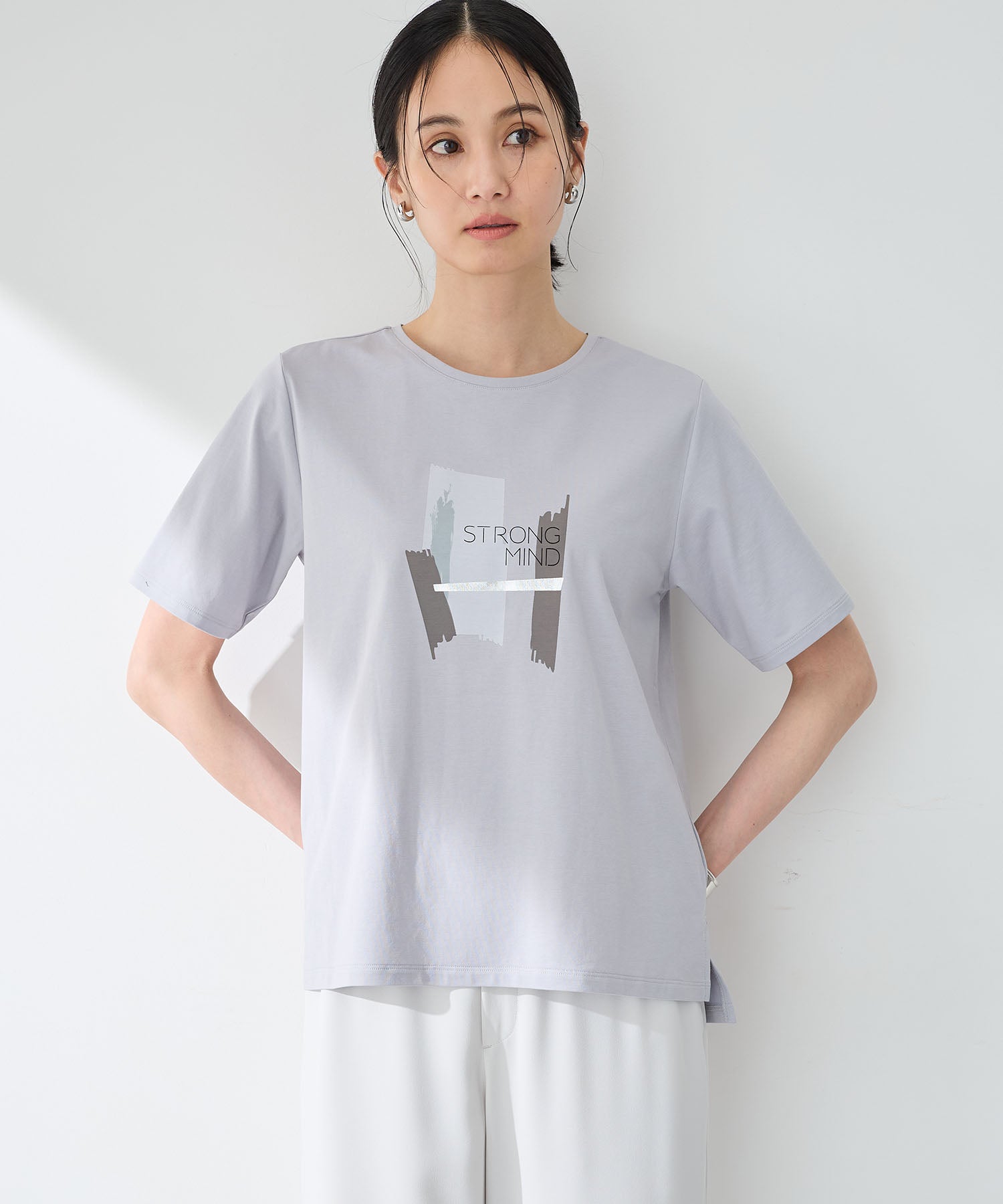 エーシーデザインバイアルファキュービック A/C DESIGN BY ALPHA CUBIC グラフィックTシャツ【接触冷感・UVカット】 （ライトグレー） ライトグレー