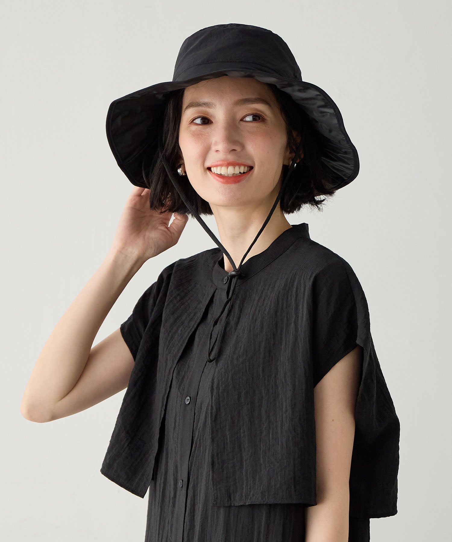 エーシーデザインバイアルファキュービック A/C DESIGN BY ALPHA CUBIC 【Wpc.】UVカットサファリハット【UVカット率100％ 遮光率100％ UPF50＋ 紫外線対策 洗濯機OK】 （ブラック） ブラック