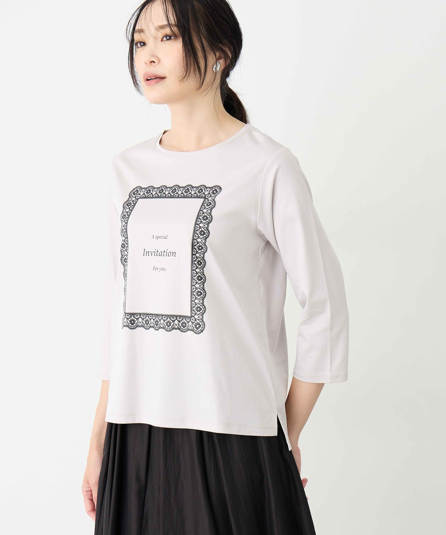 エーシーデザインバイアルファキュービック A/C DESIGN BY ALPHA CUBIC レースロゴTシャツ （ライトグレー） ライトグレー
