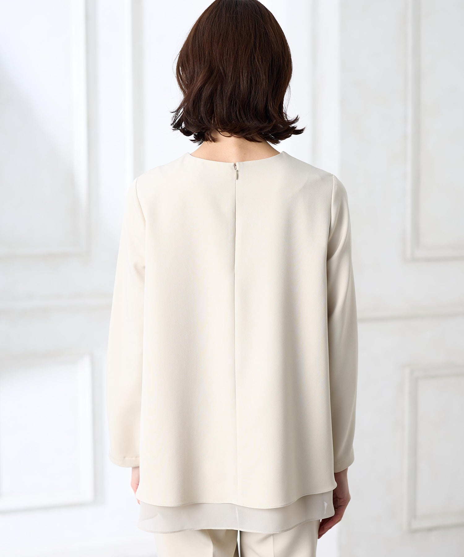 エーシーデザインバイアルファキュービック A/C DESIGN BY ALPHA CUBIC シフォンレイヤードブラウス【セットアップ対応】 （ネイビー） ネイビー